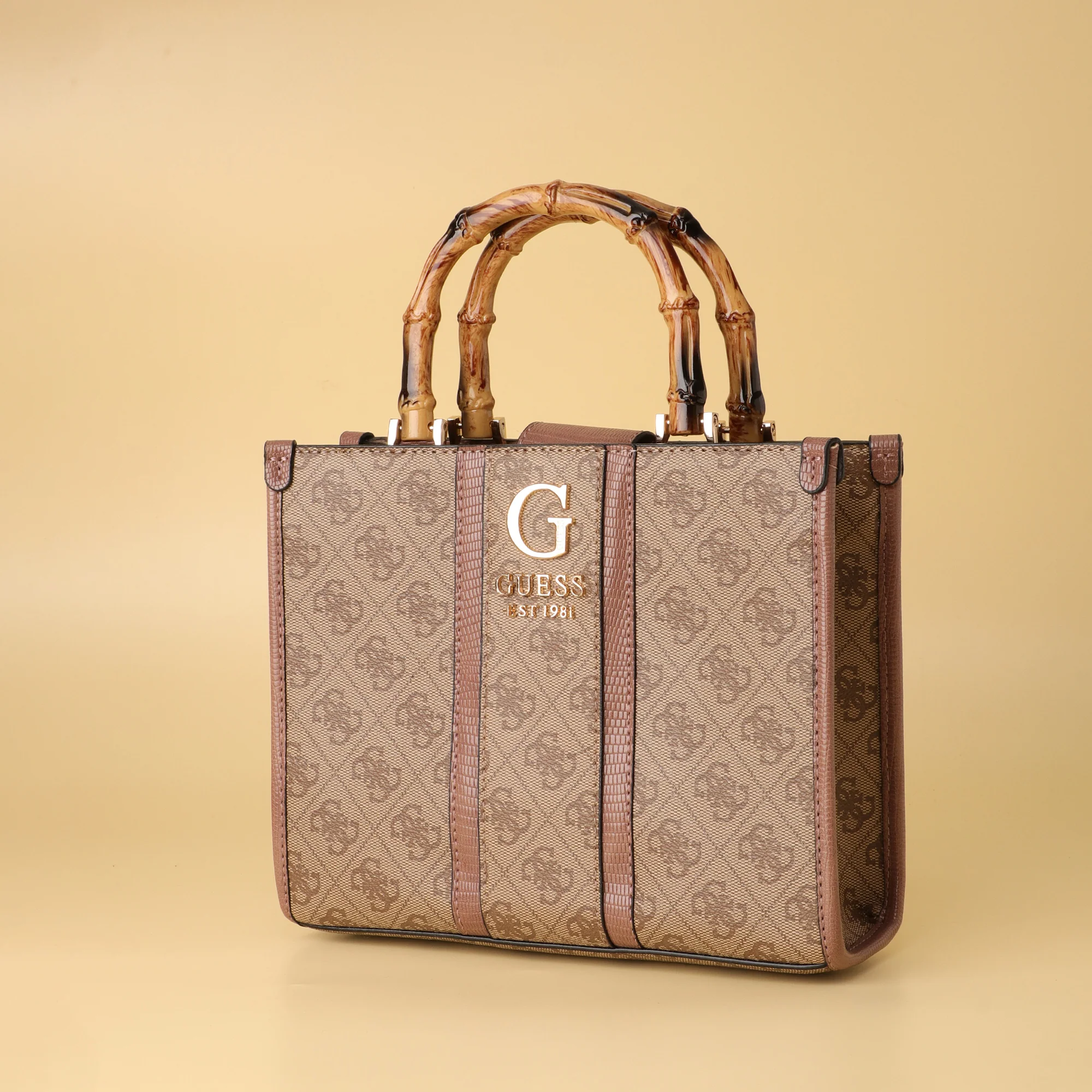 Bamboo Handle Monogram Tote - Image 4