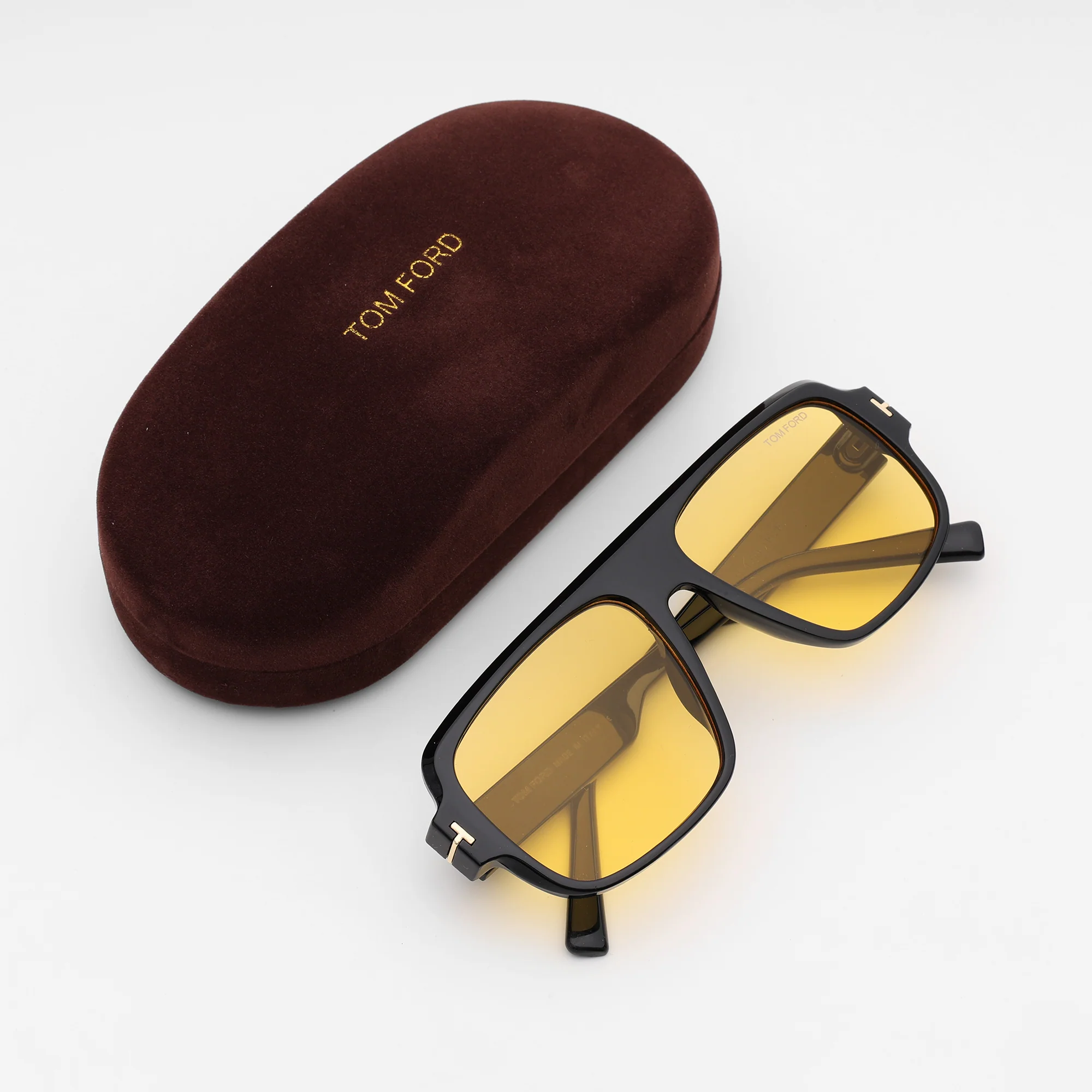 Black Frame Amber Lens Sunglasses - Image 2