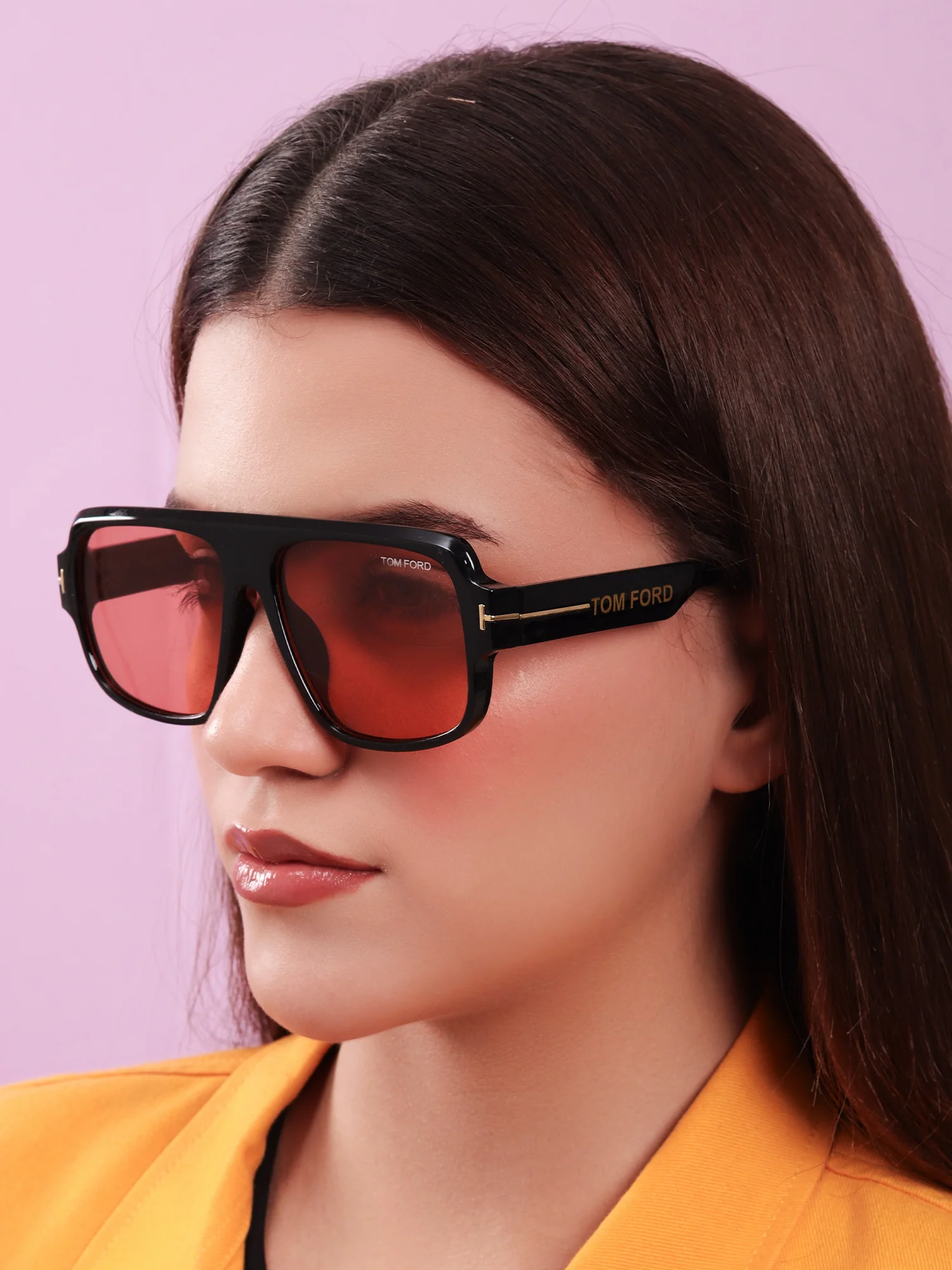 Black Frame Peach Lens Sunglasses - Image 4