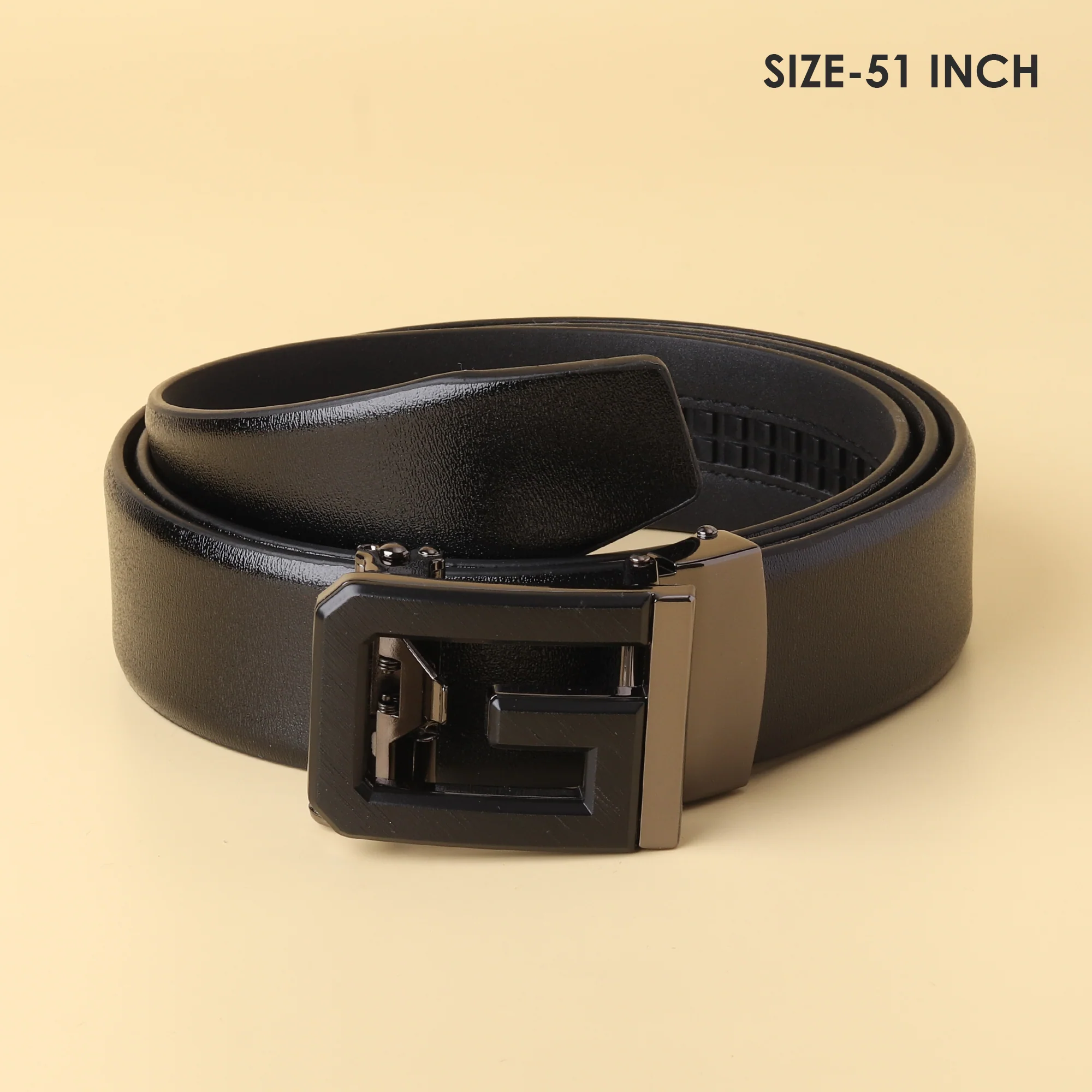 Black "G" Buckle Leather Belt - Image 3