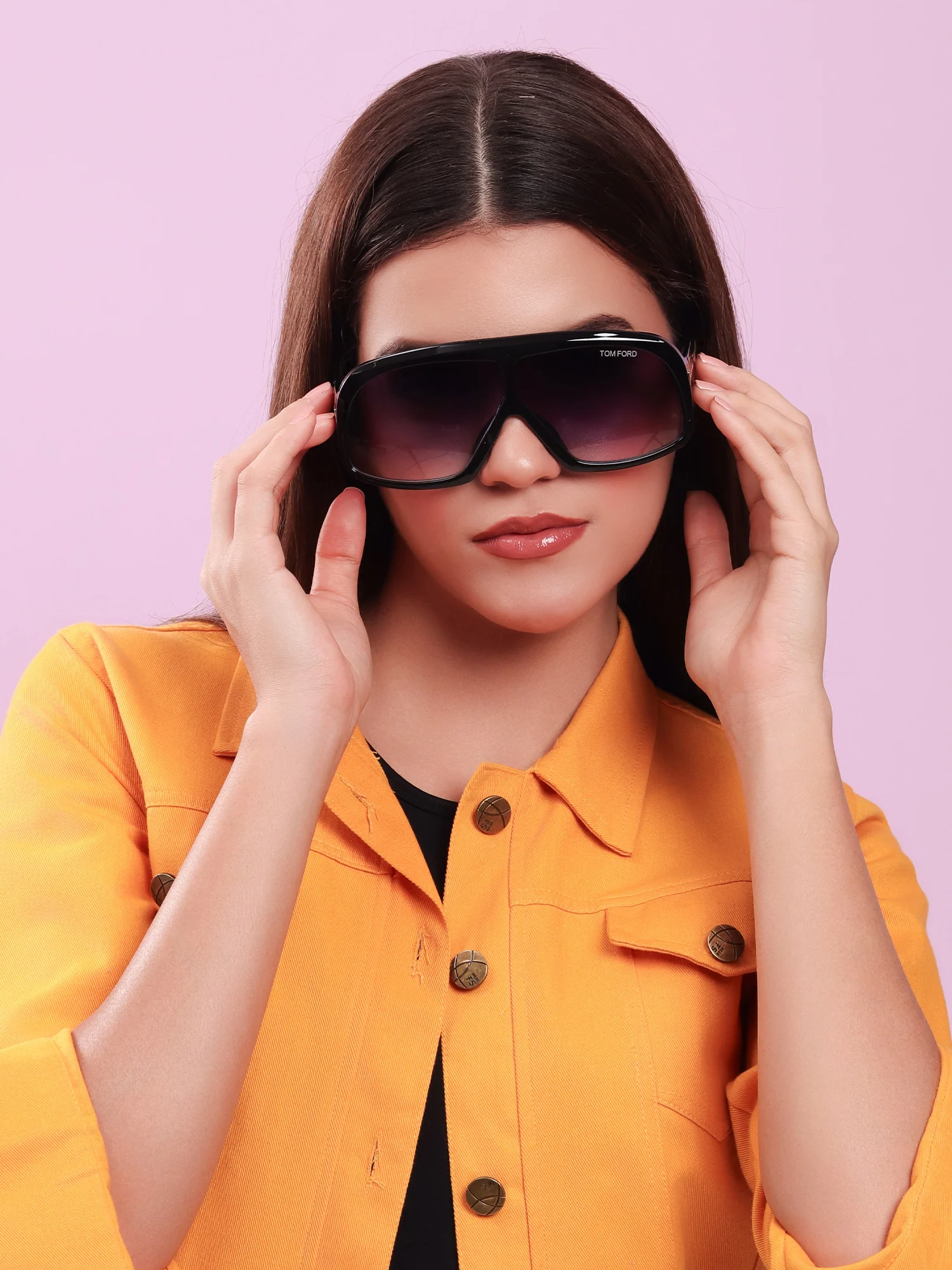 Black Gradient Shield Sunglasses - Image 3