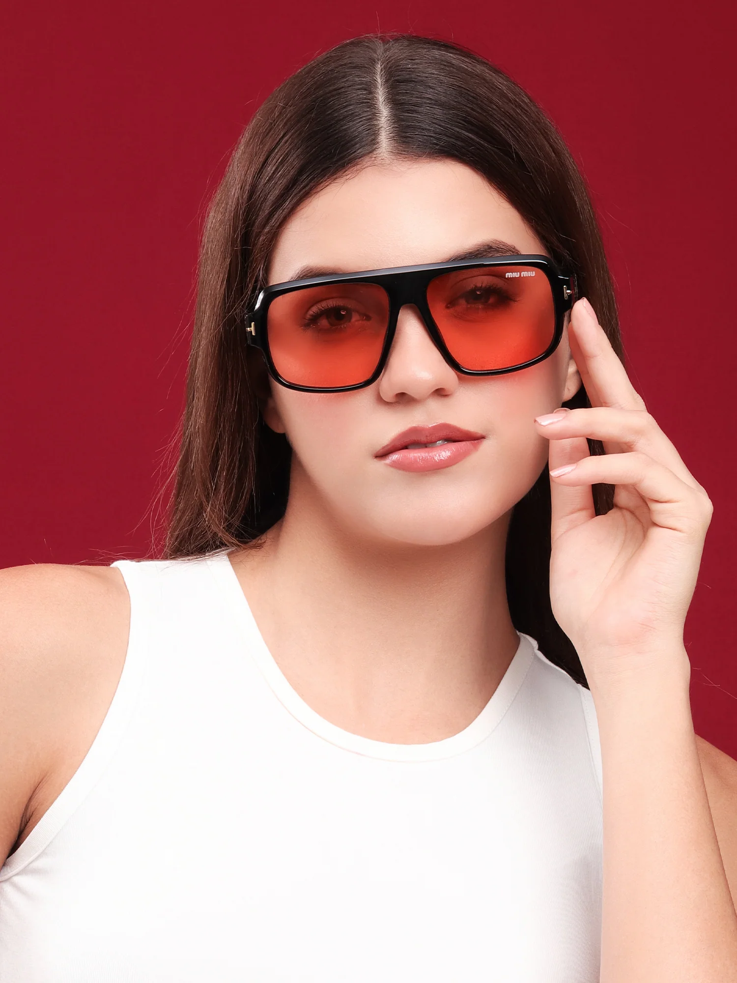 Black Navigator Pink Lens Sunglasses - Image 3