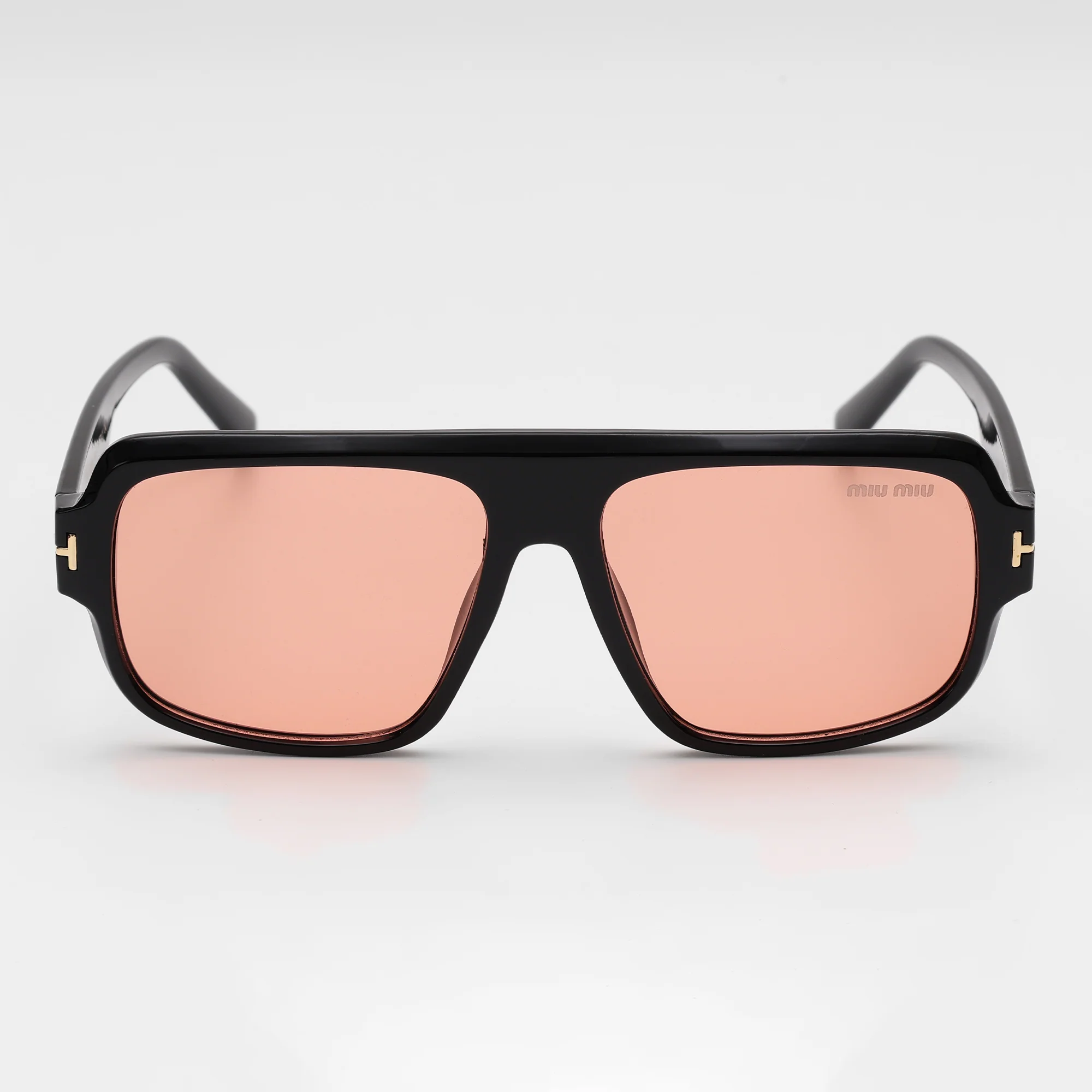 Black Navigator Pink Lens Sunglasses - Image 4