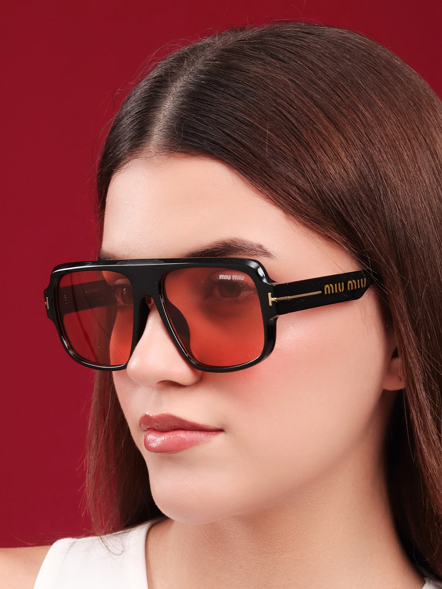 Black Navigator Pink Lens Sunglasses - Image 6