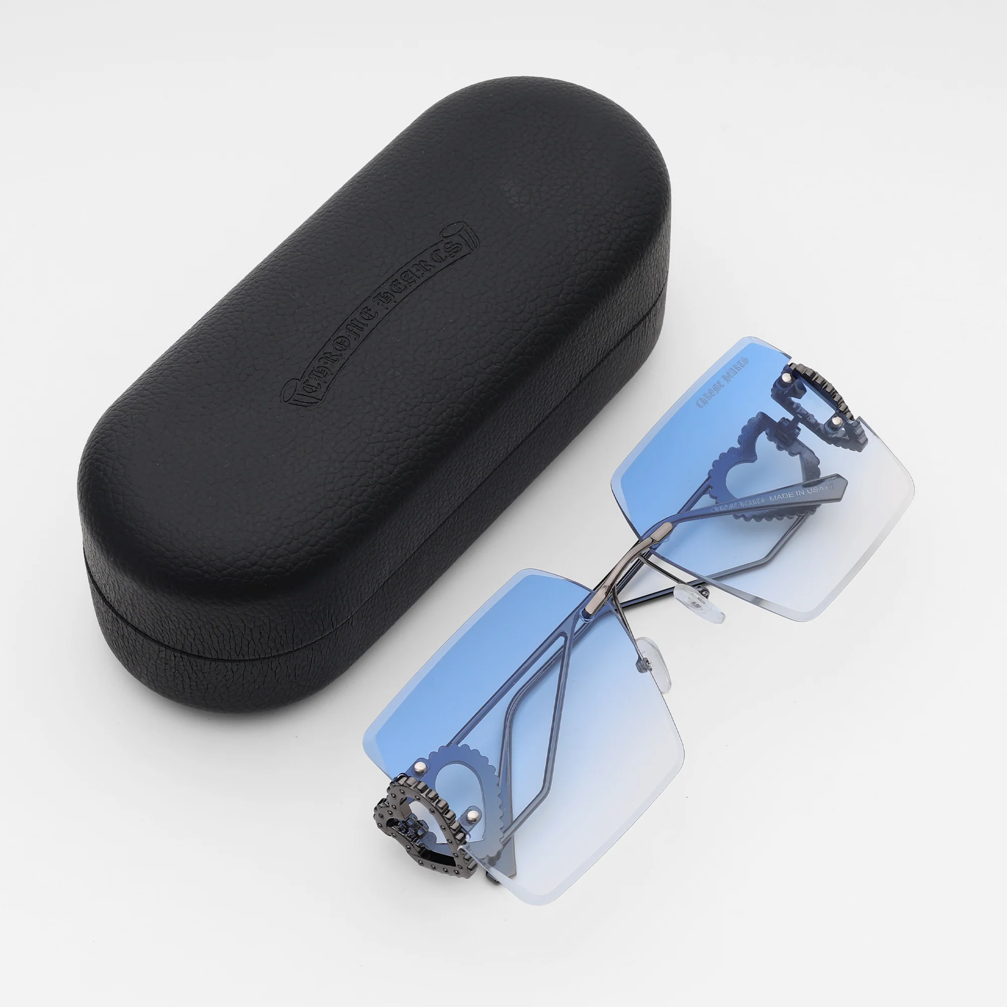 Blue Fade Heart-Temple Sunglasses - Image 2