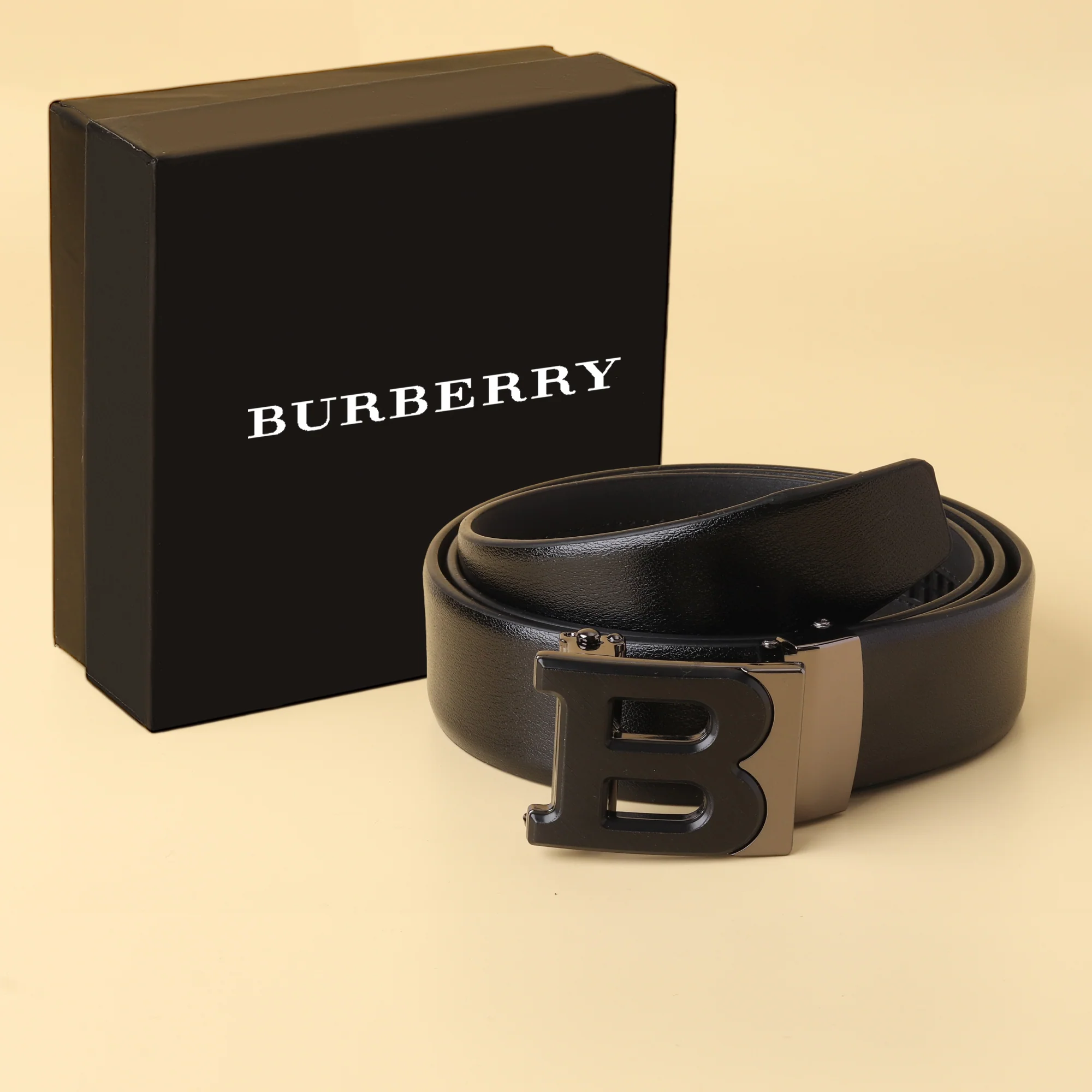 Black "B" Leather Belt - Image 2