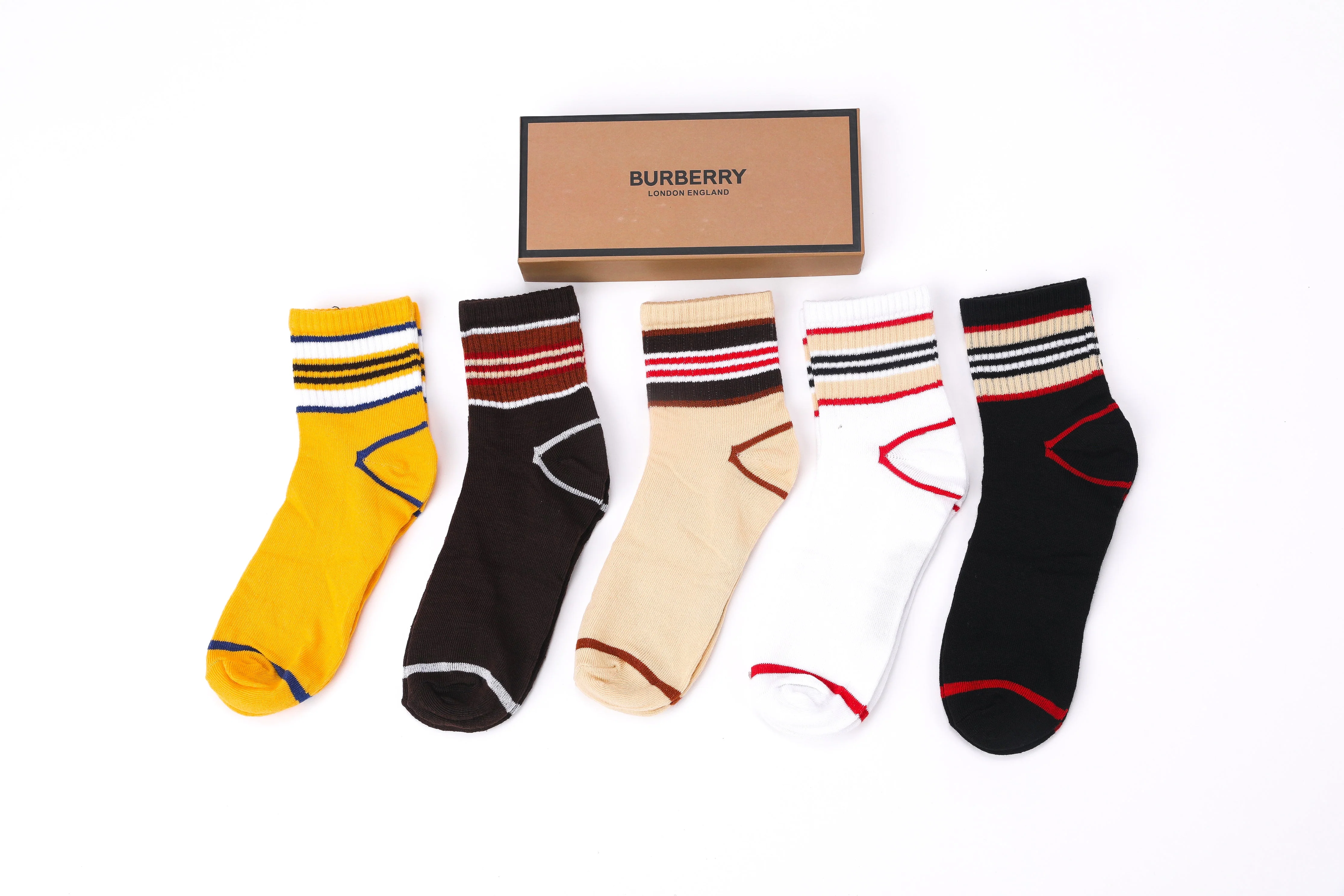 Burberry Stripe Socks Set - Set of 5 - Image 2