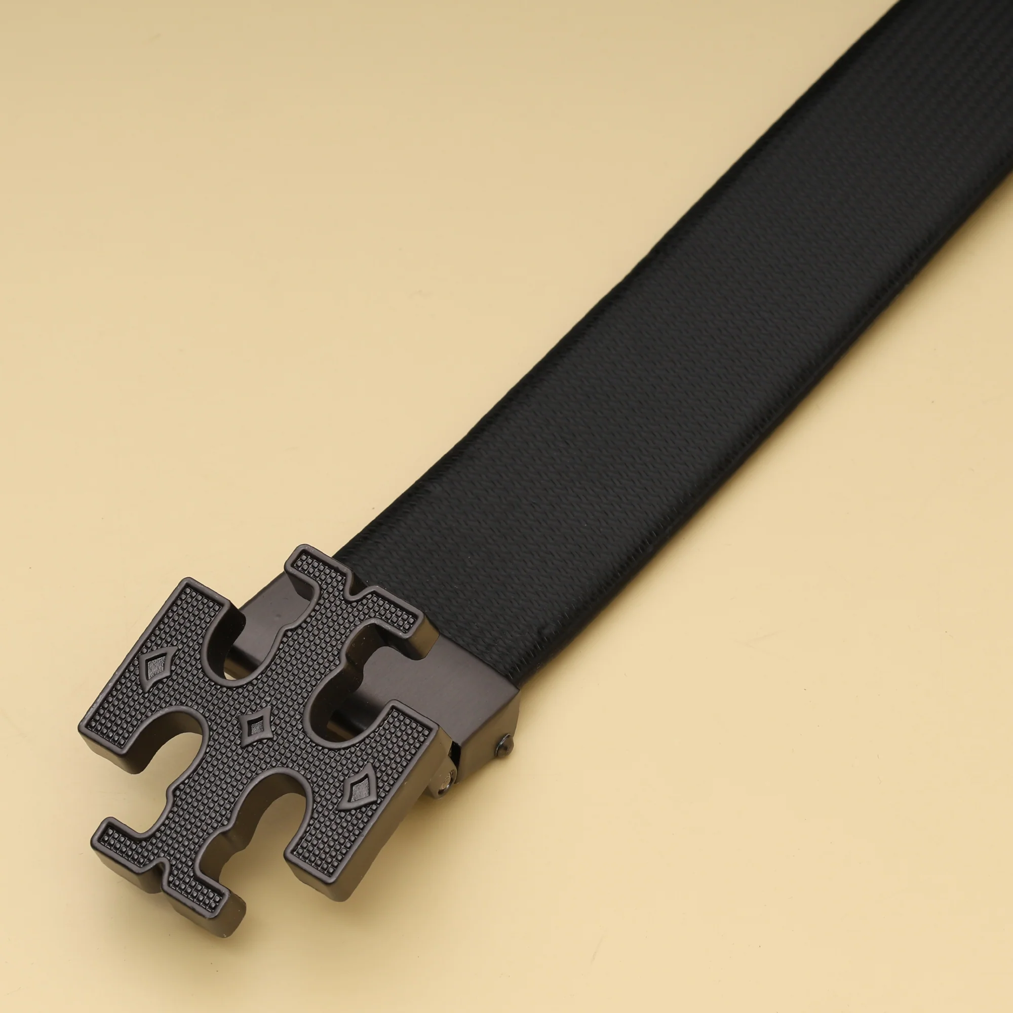 Burch Black Textured Leather Belt - Image 4