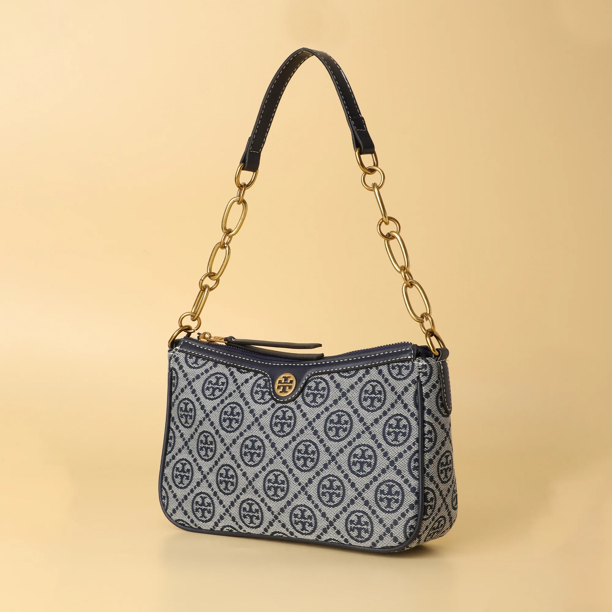 Burch Navy Monogram Shoulder Bag - Image 3