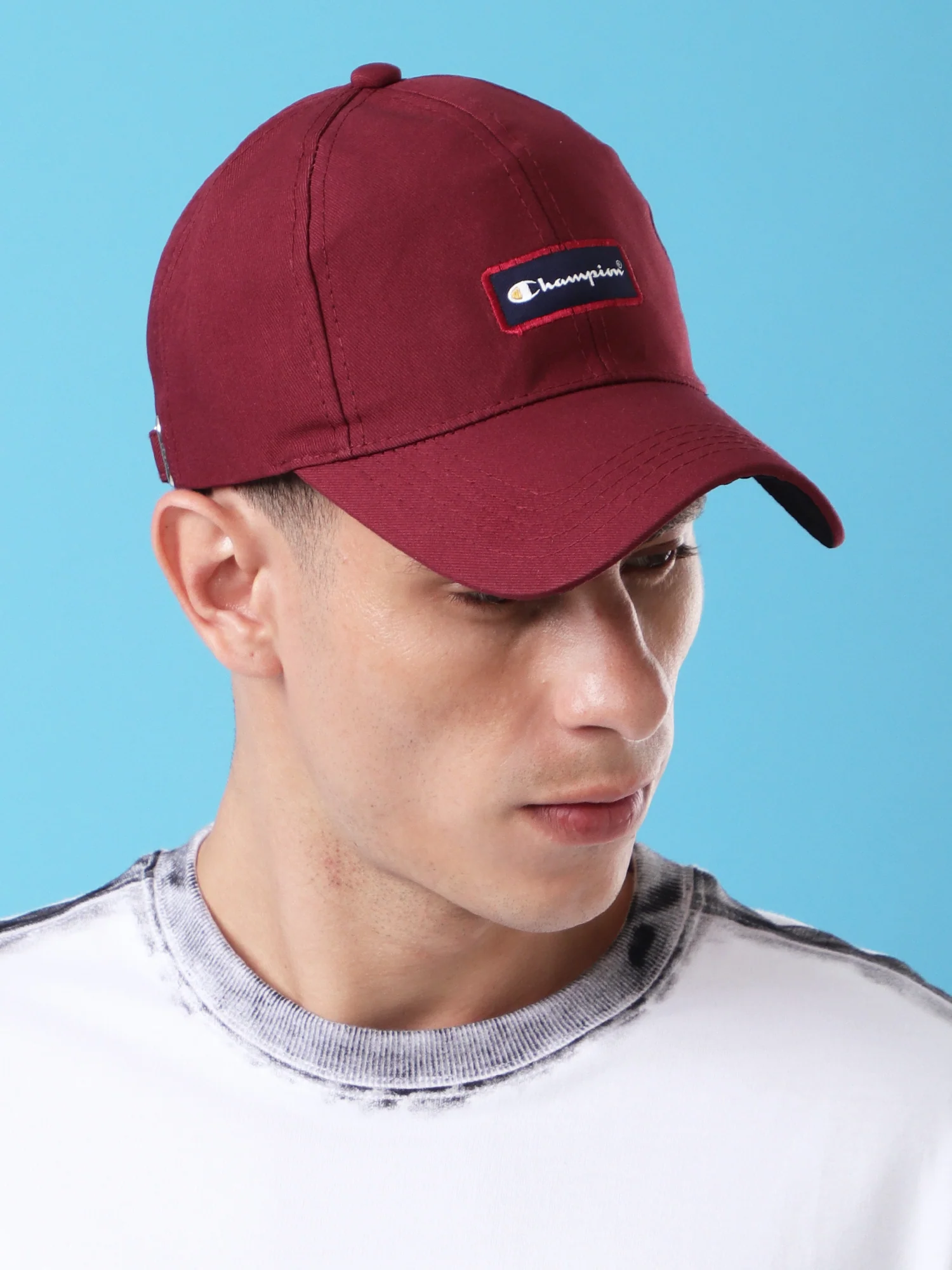 Champion Maroon Baseball Cap with Embroidered Logo - Image 2