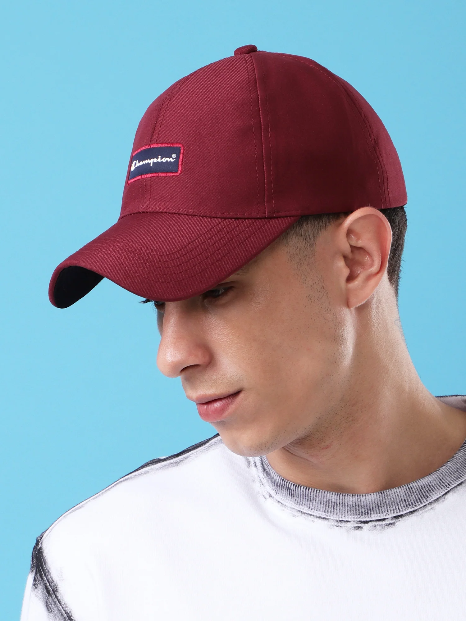Champion Maroon Baseball Cap with Embroidered Logo - Image 3