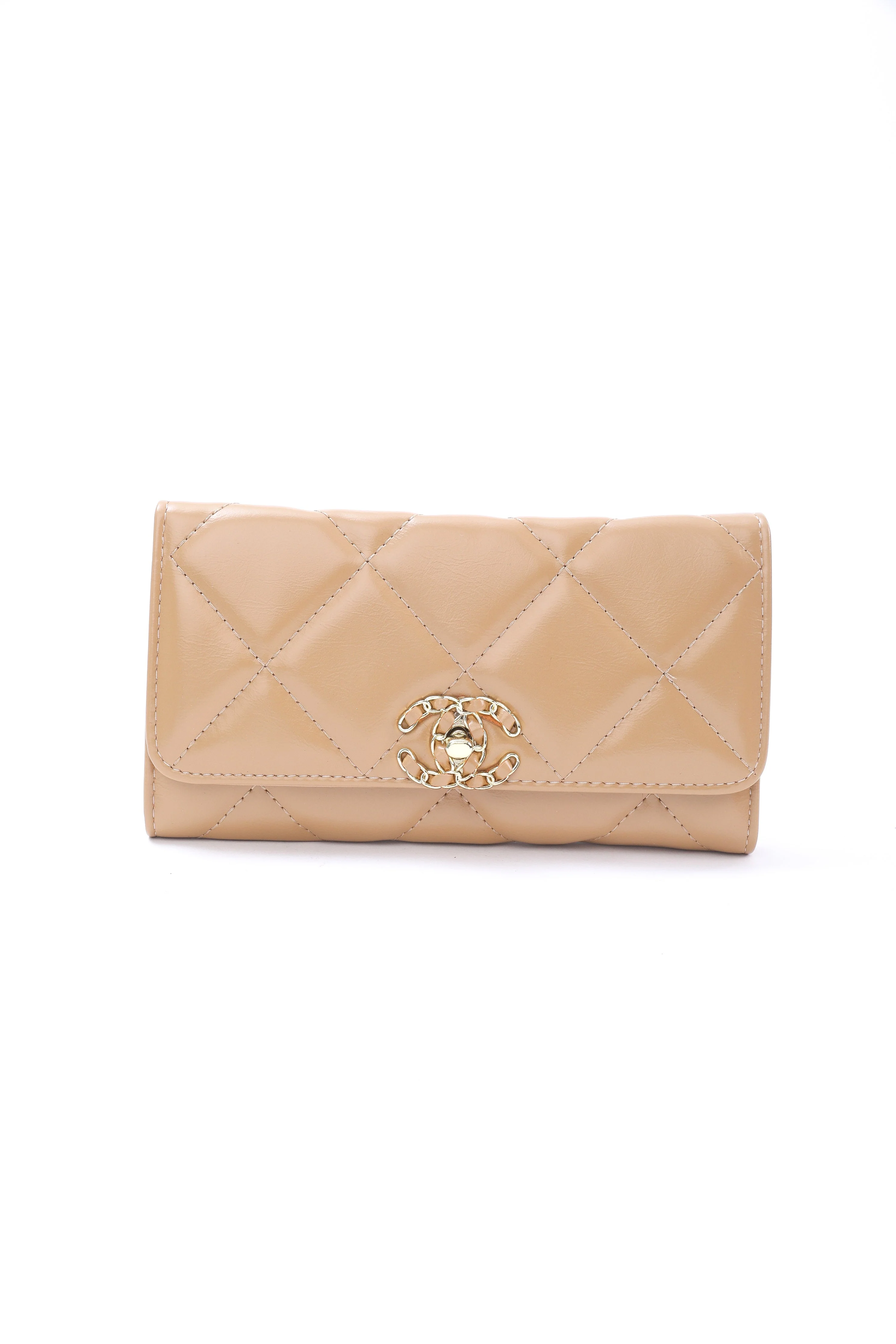 Chanel Beige Quilted Wallet - Image 2