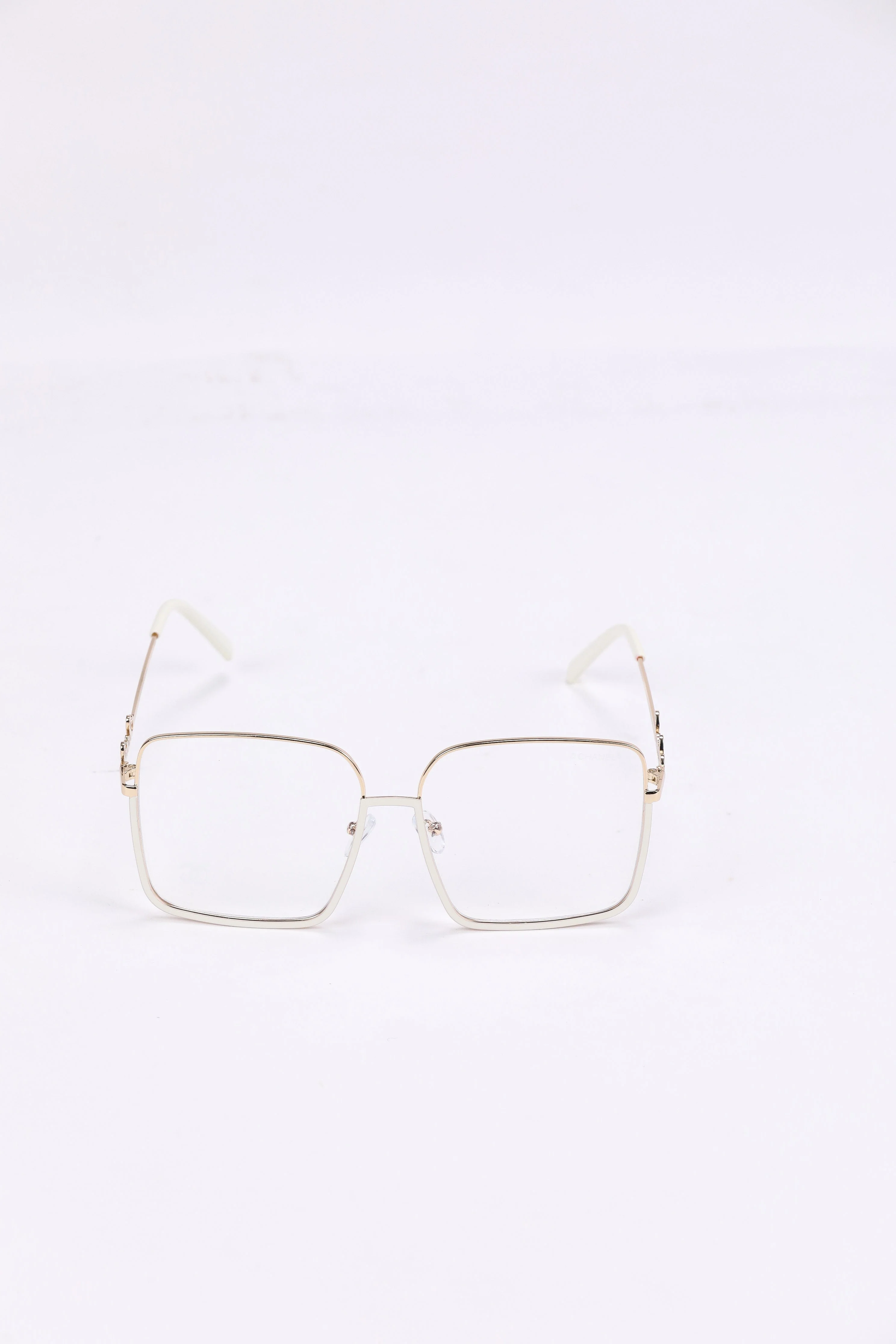 Chanel Gold Square Optical Glasses - Image 2