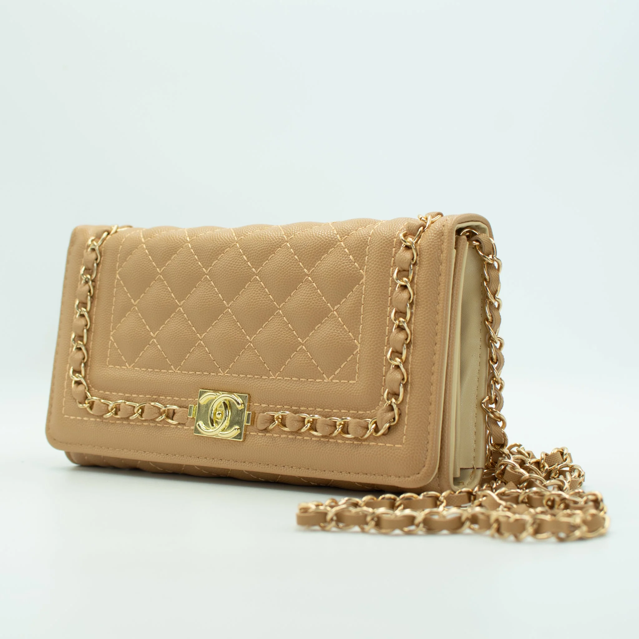 Chanel Quilted Beige Wallet