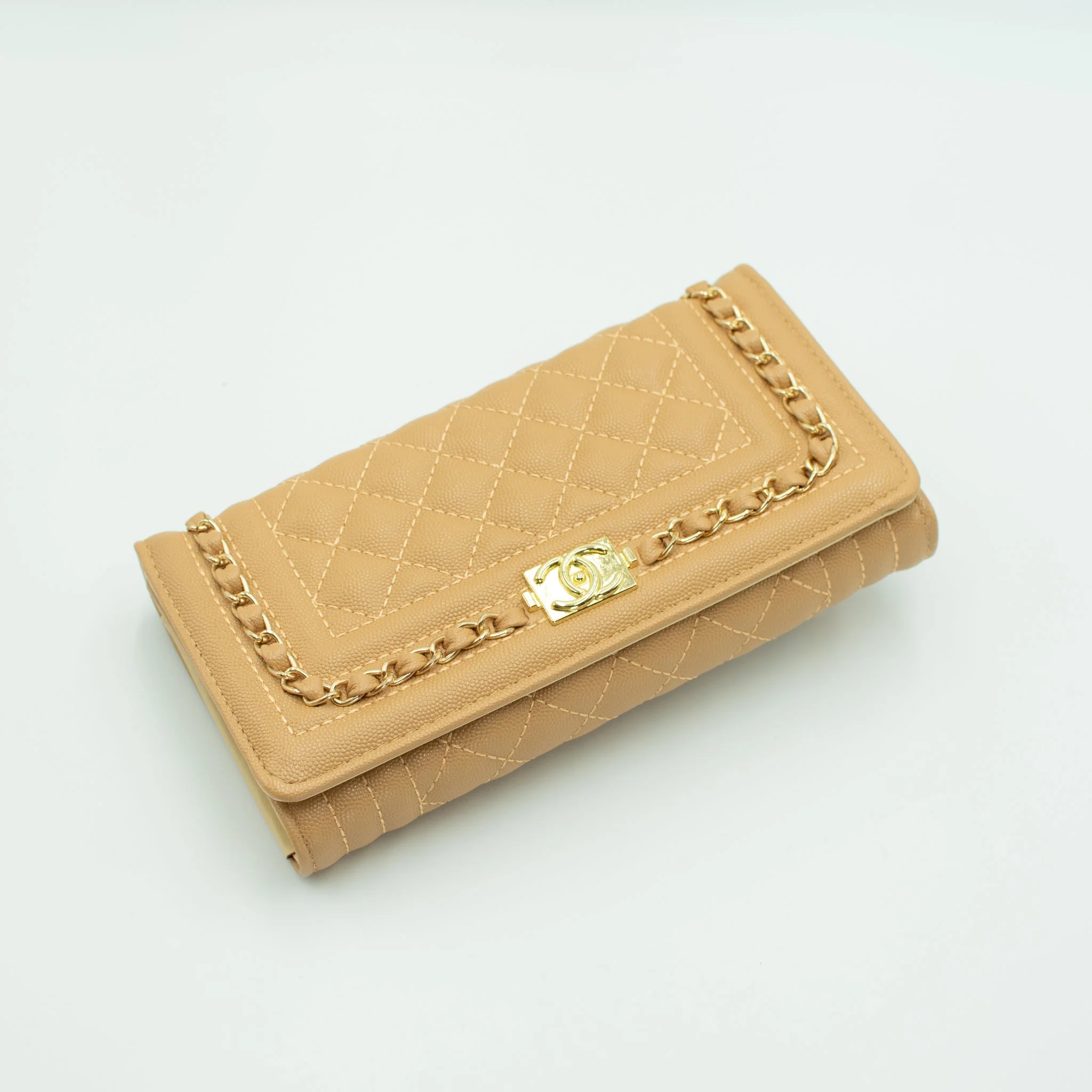 Chanel Quilted Beige Wallet - Image 5
