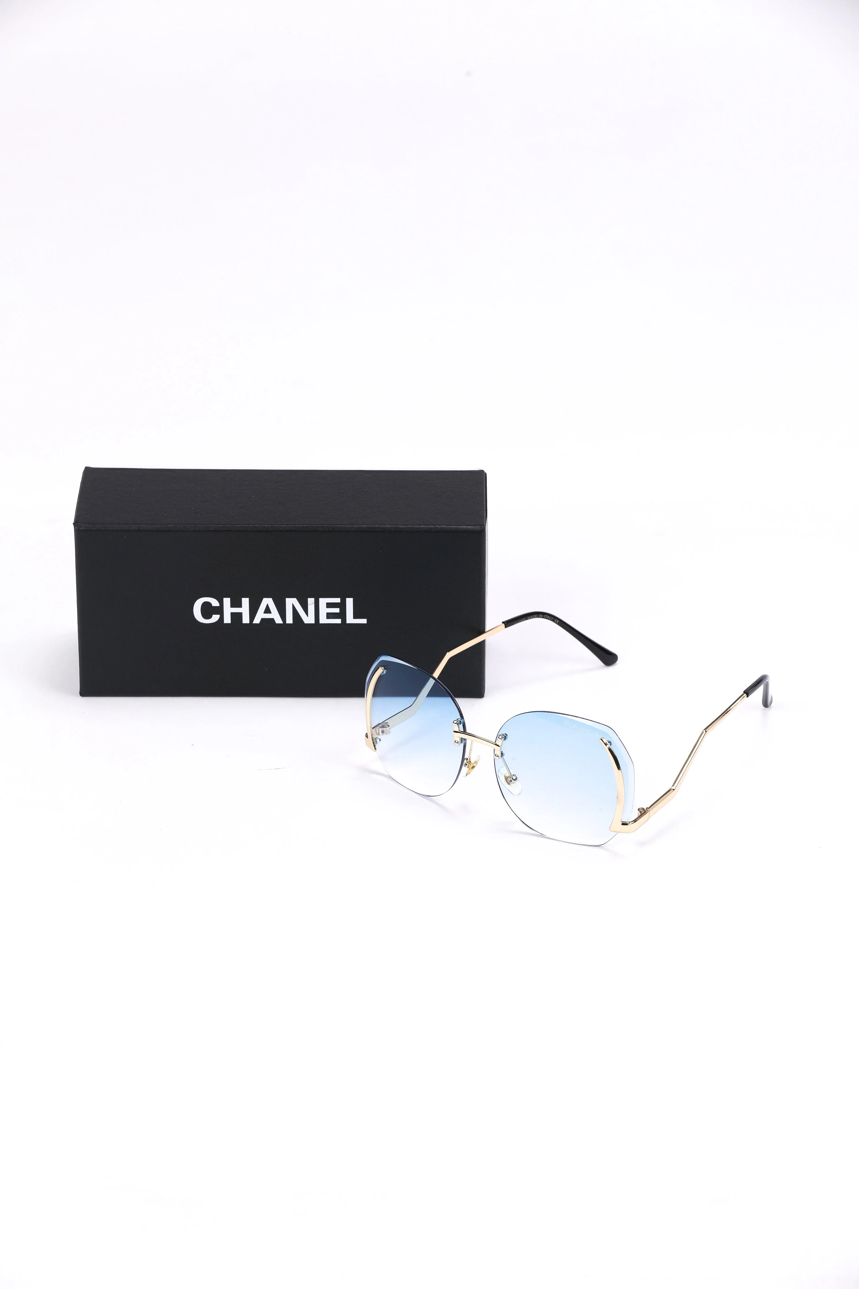 Chanel Rimless Blue Gradient Sunglasses - Image 2