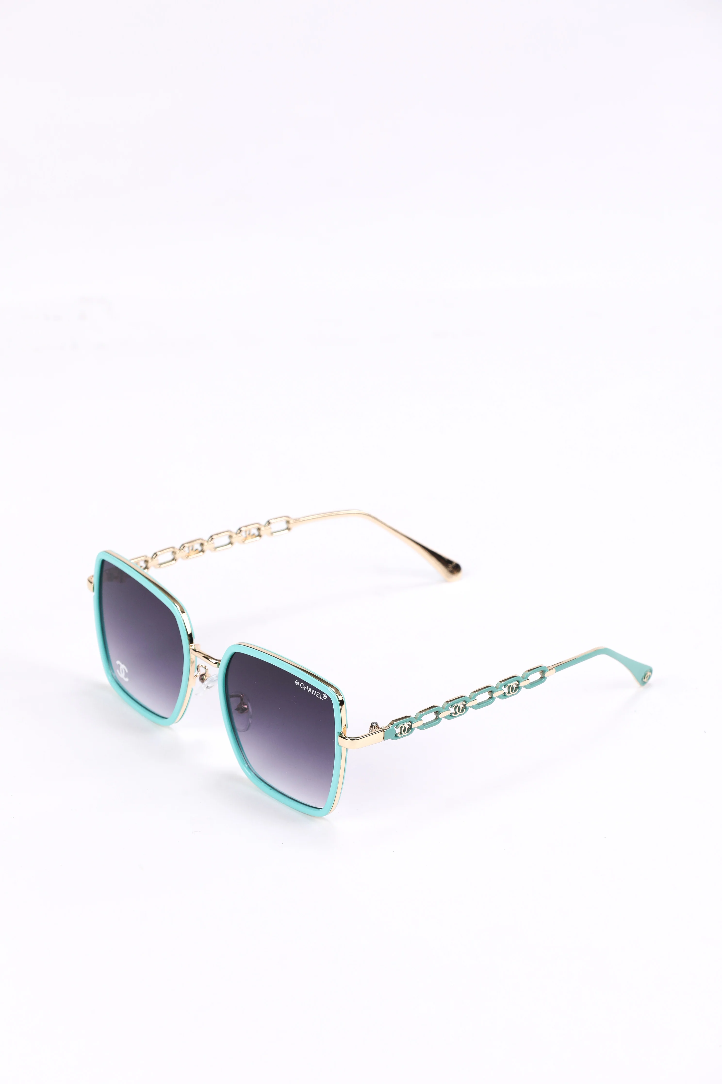Chanel Turquoise Square Sunglasses - Image 2