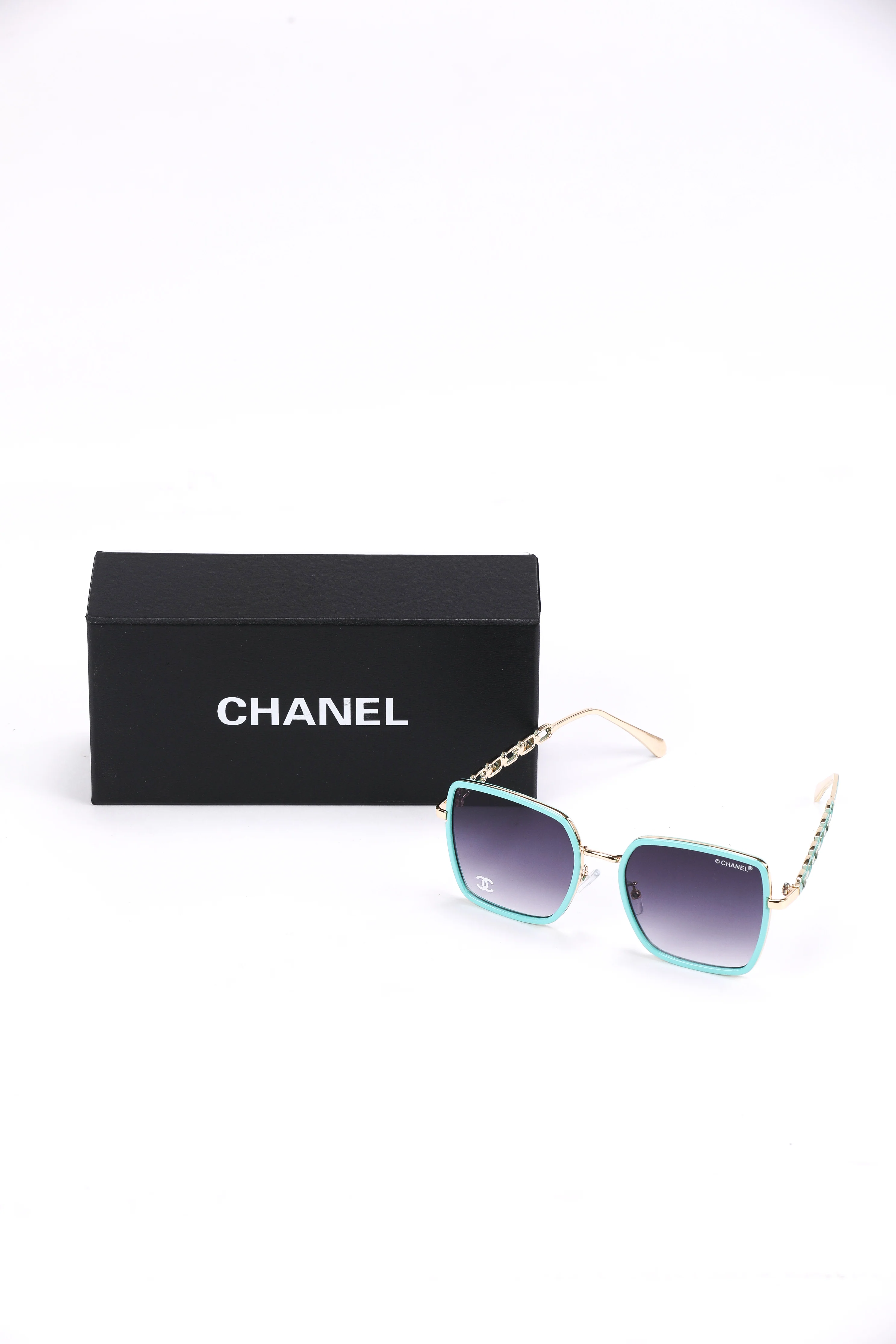Chanel Turquoise Square Sunglasses - Image 3