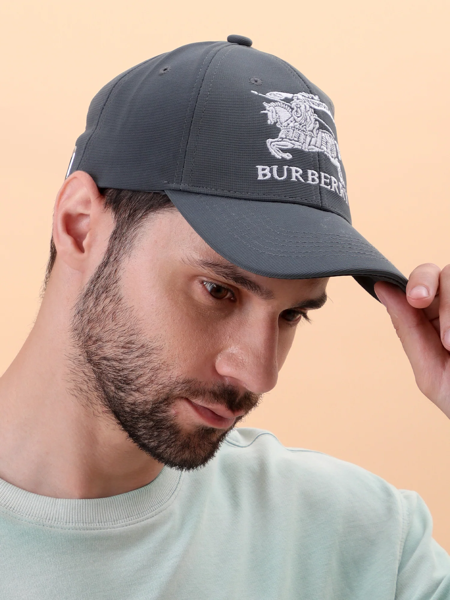 Charcoal Burberry Cap - Image 3