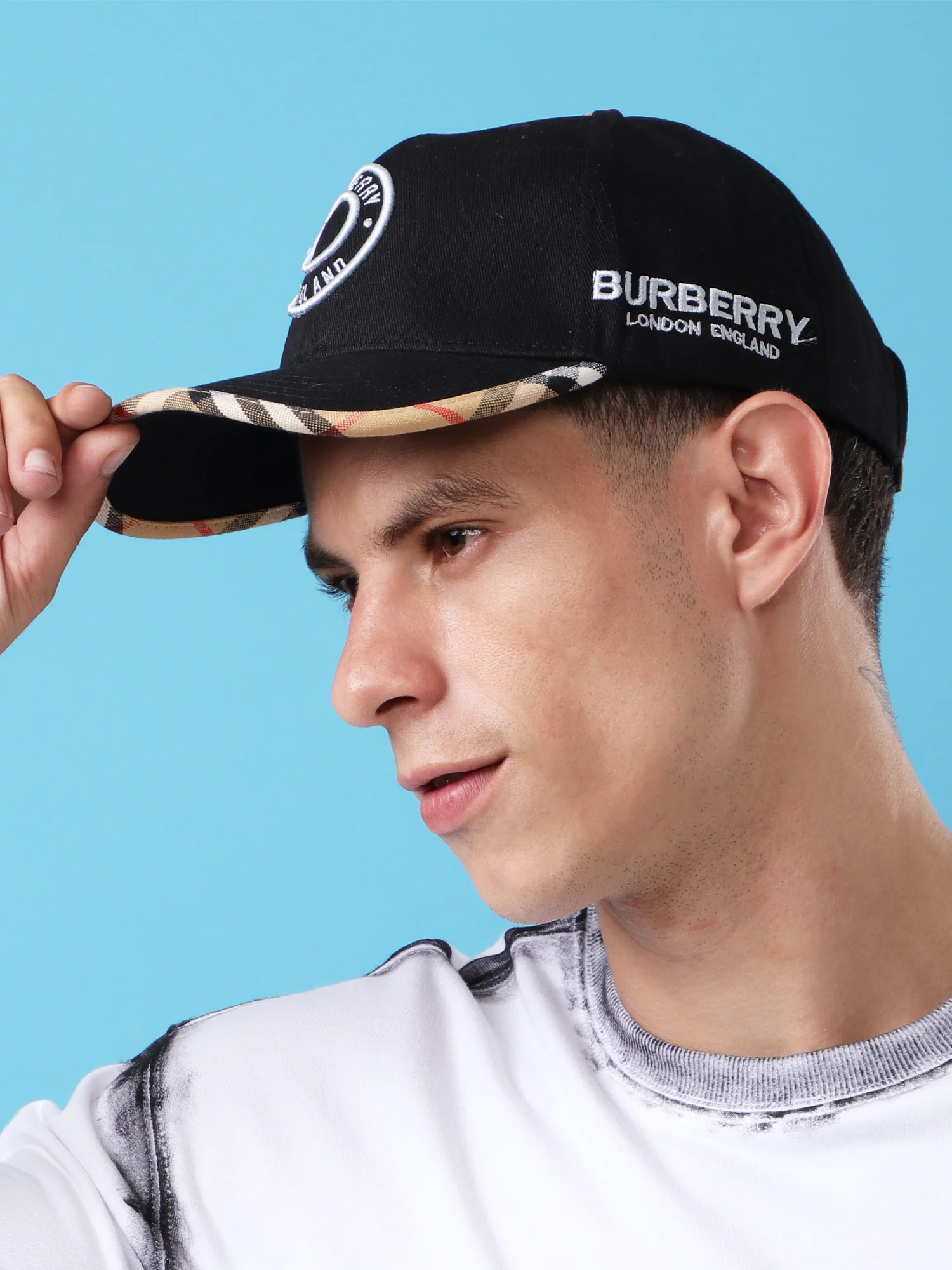 Classic Check Trim Cap – Black Luxe Edition” - Image 3