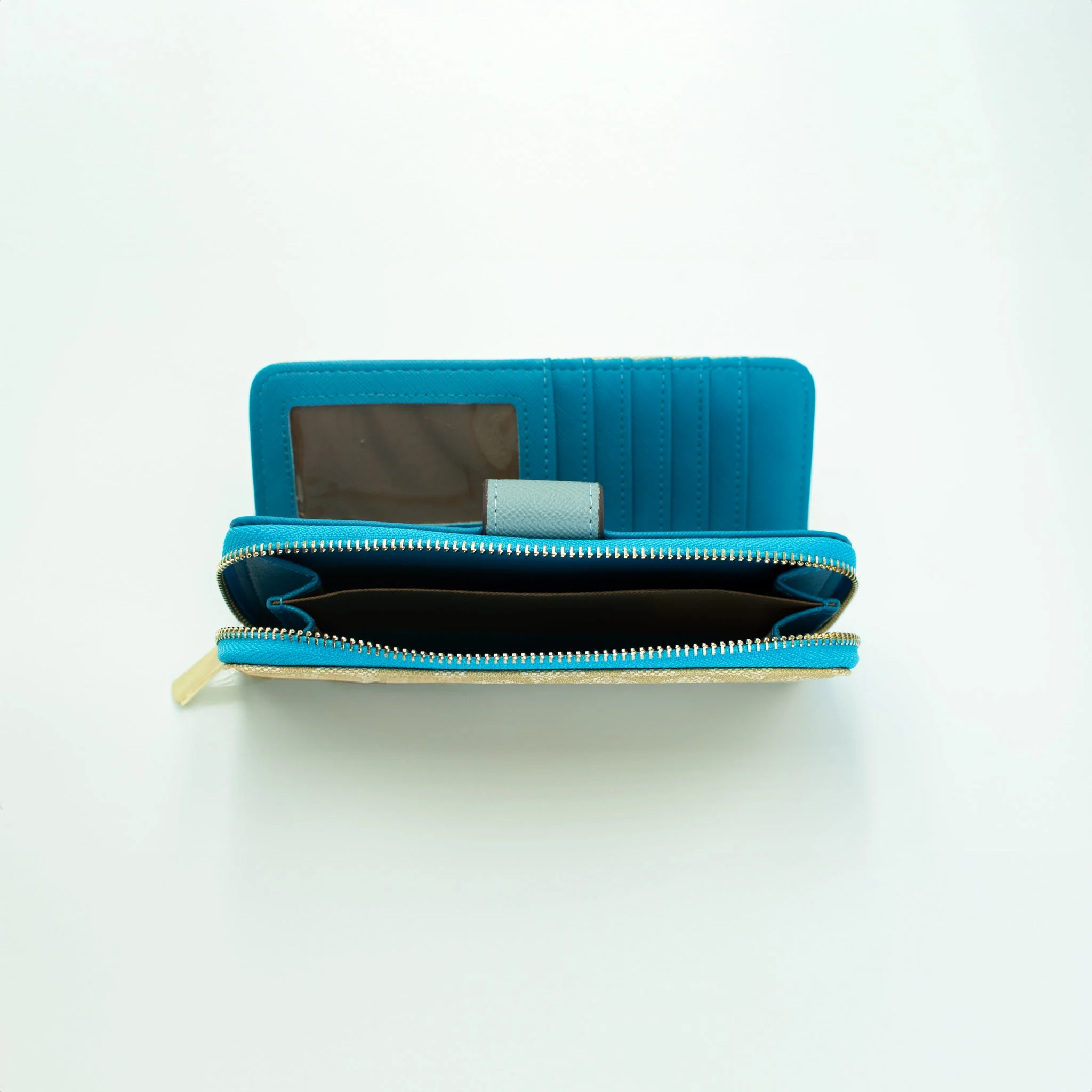 Coach Beige & Aqua Continental Wallet - Image 3
