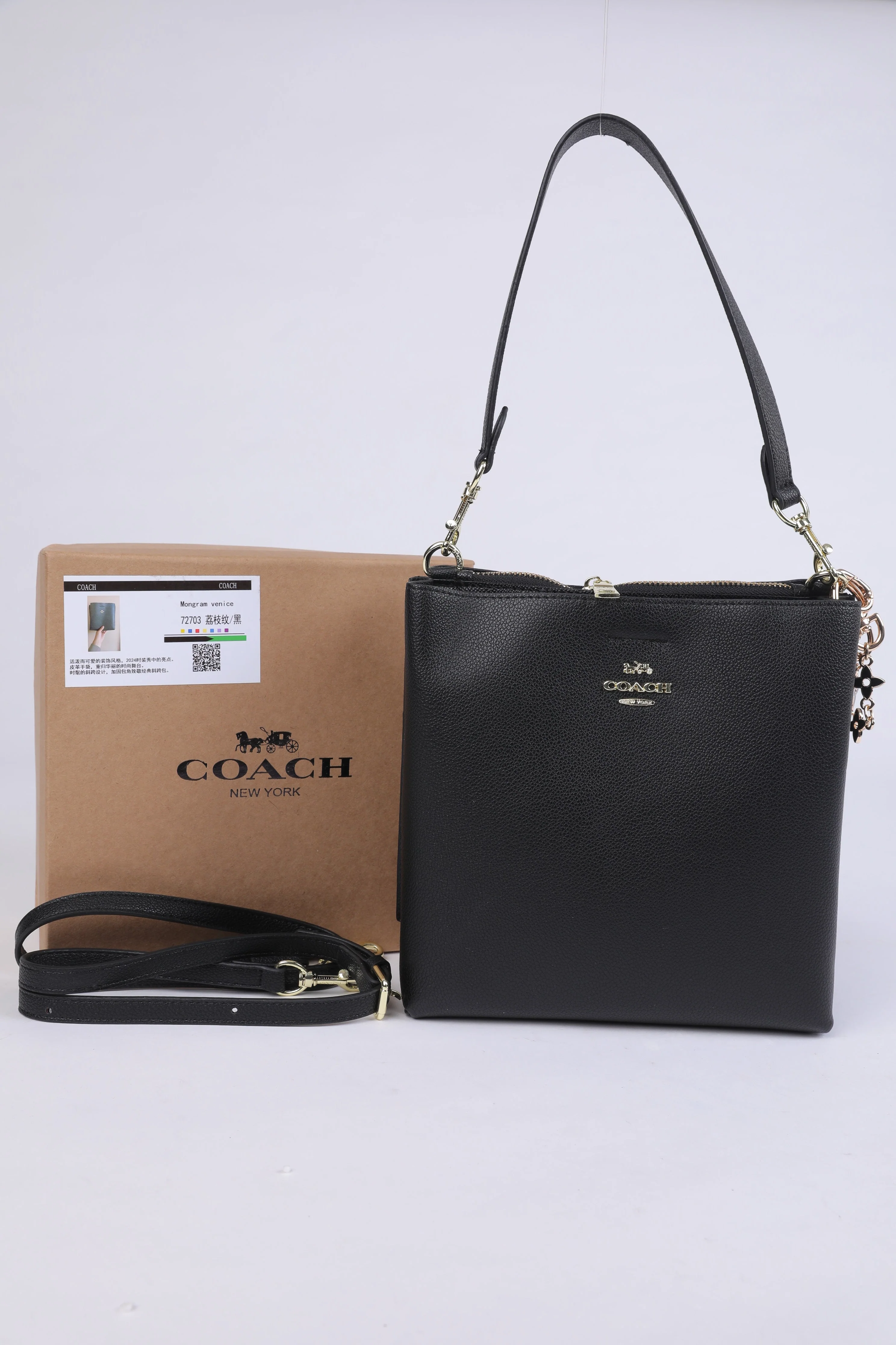 Coach Crossbody Bag in Black Leather - Image 2