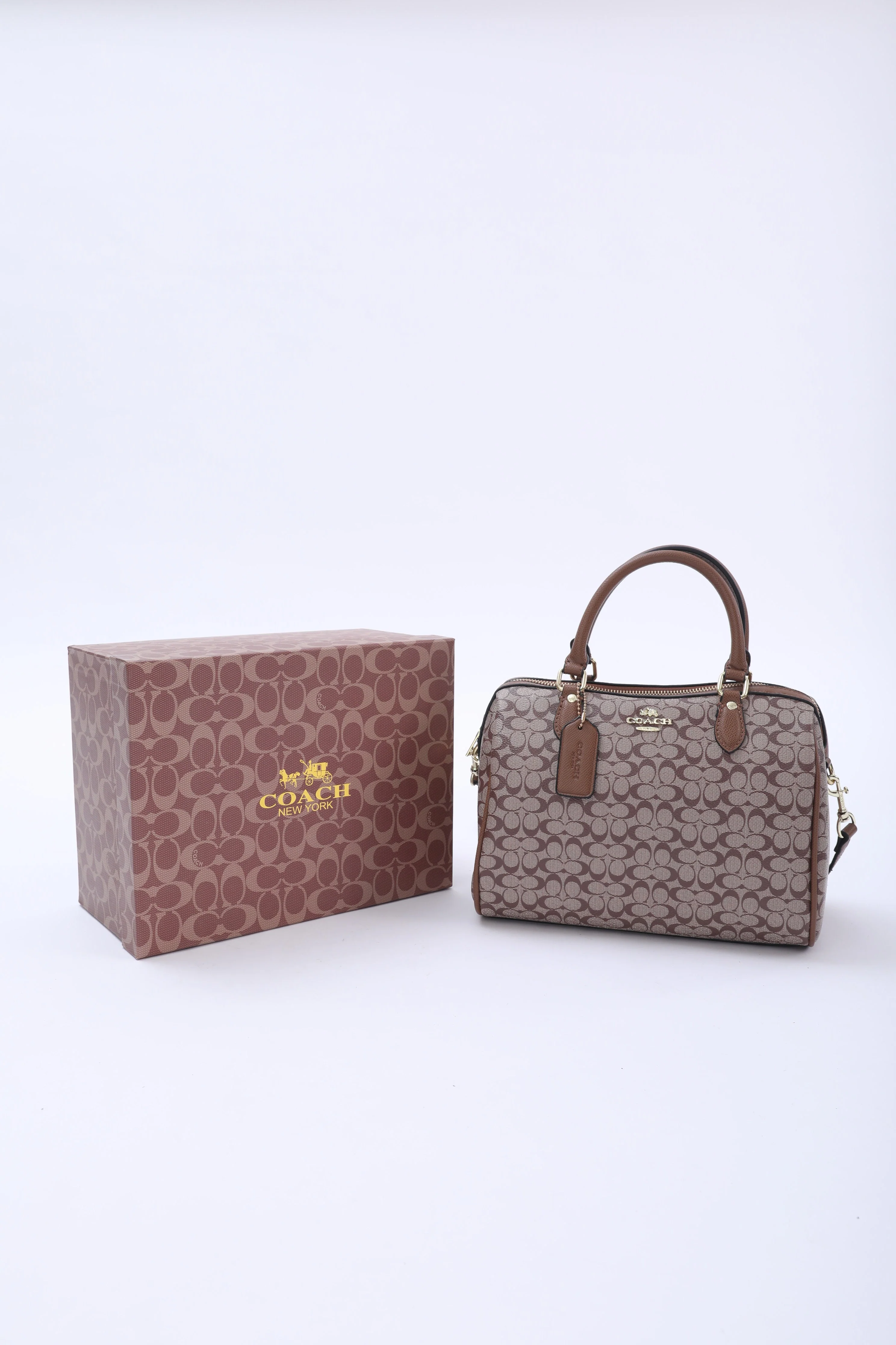 Coach Signature Brown Satchel Bag - Image 2
