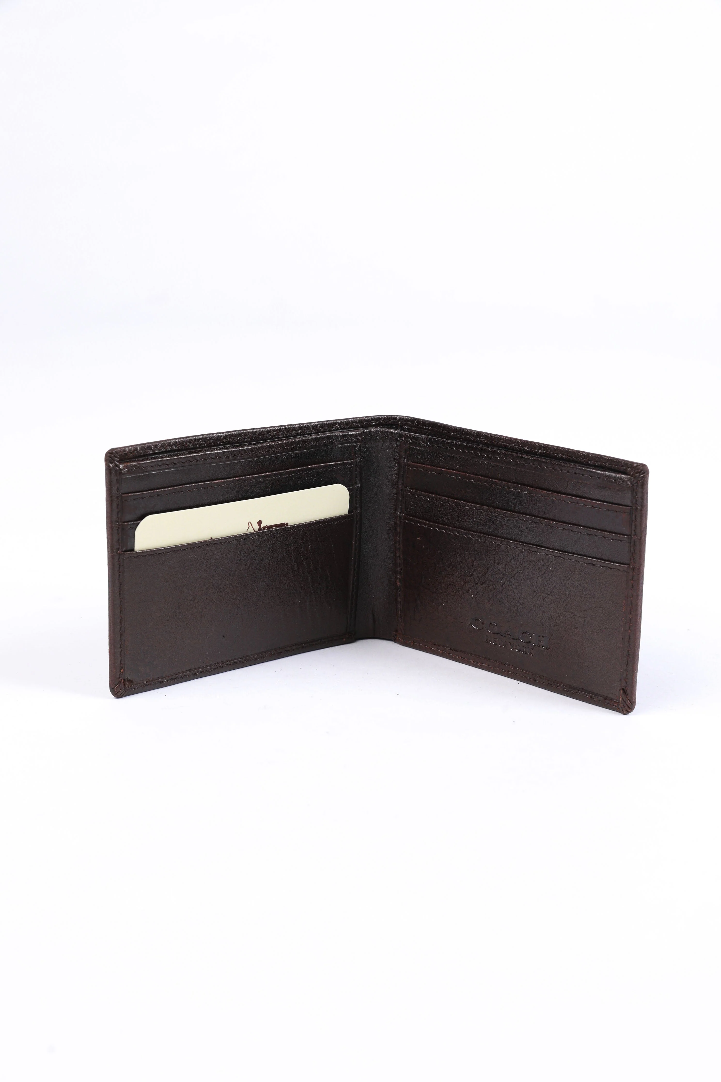 Coach Signature Embossed Leather Wallet – Brown - Image 2