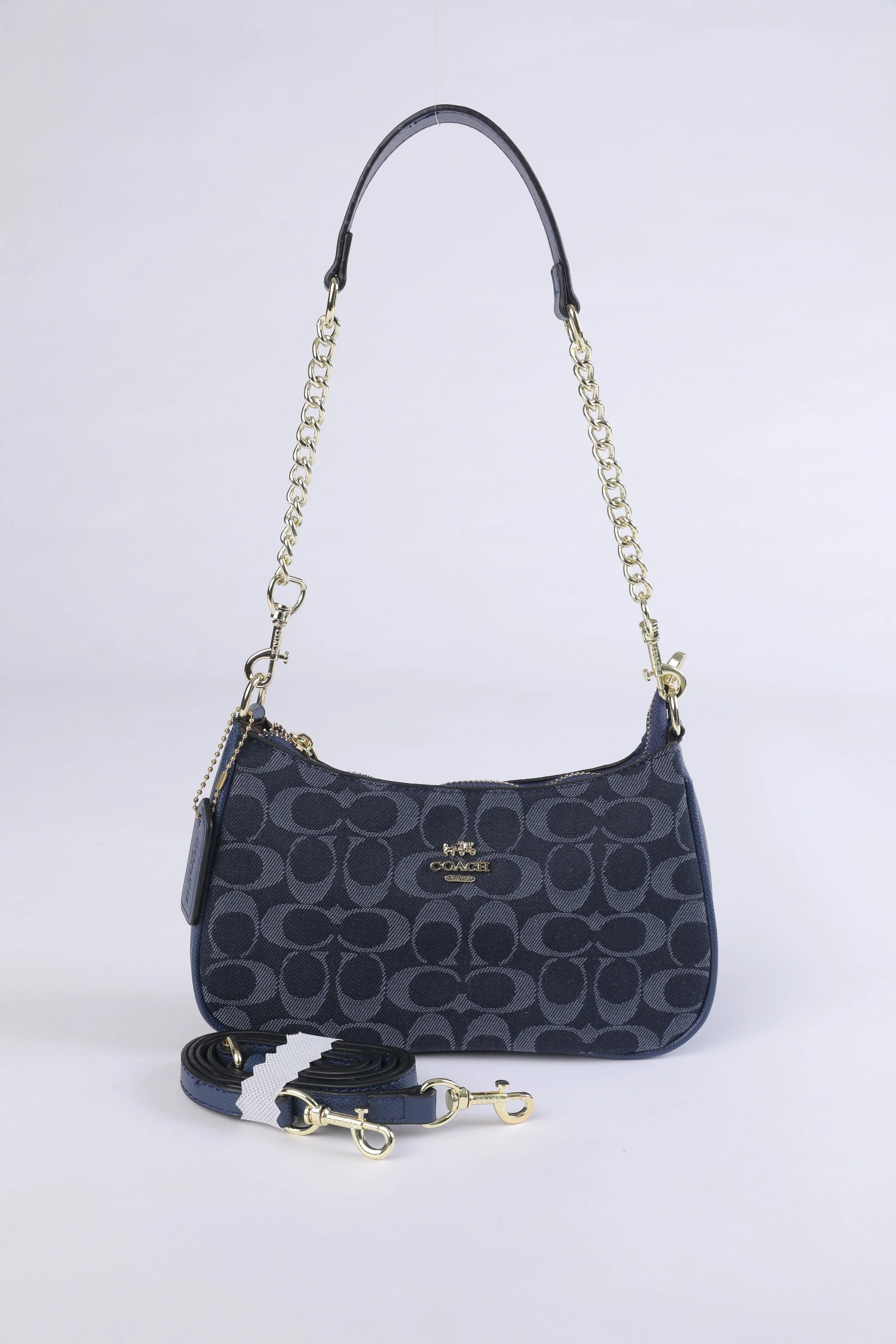 Coach Signature Jacquard Chain Shoulder Bag