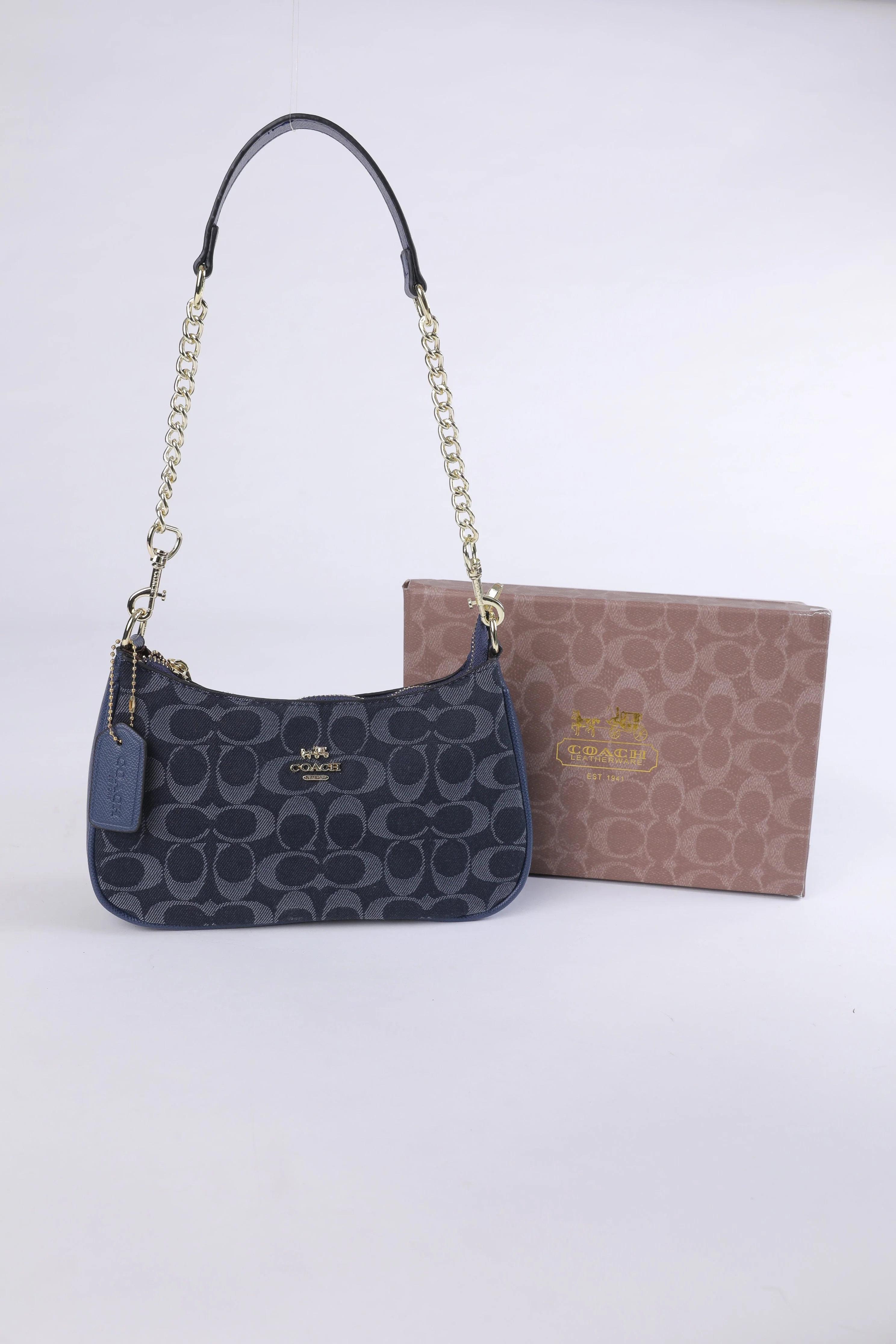 Coach Signature Jacquard Chain Shoulder Bag - Image 2