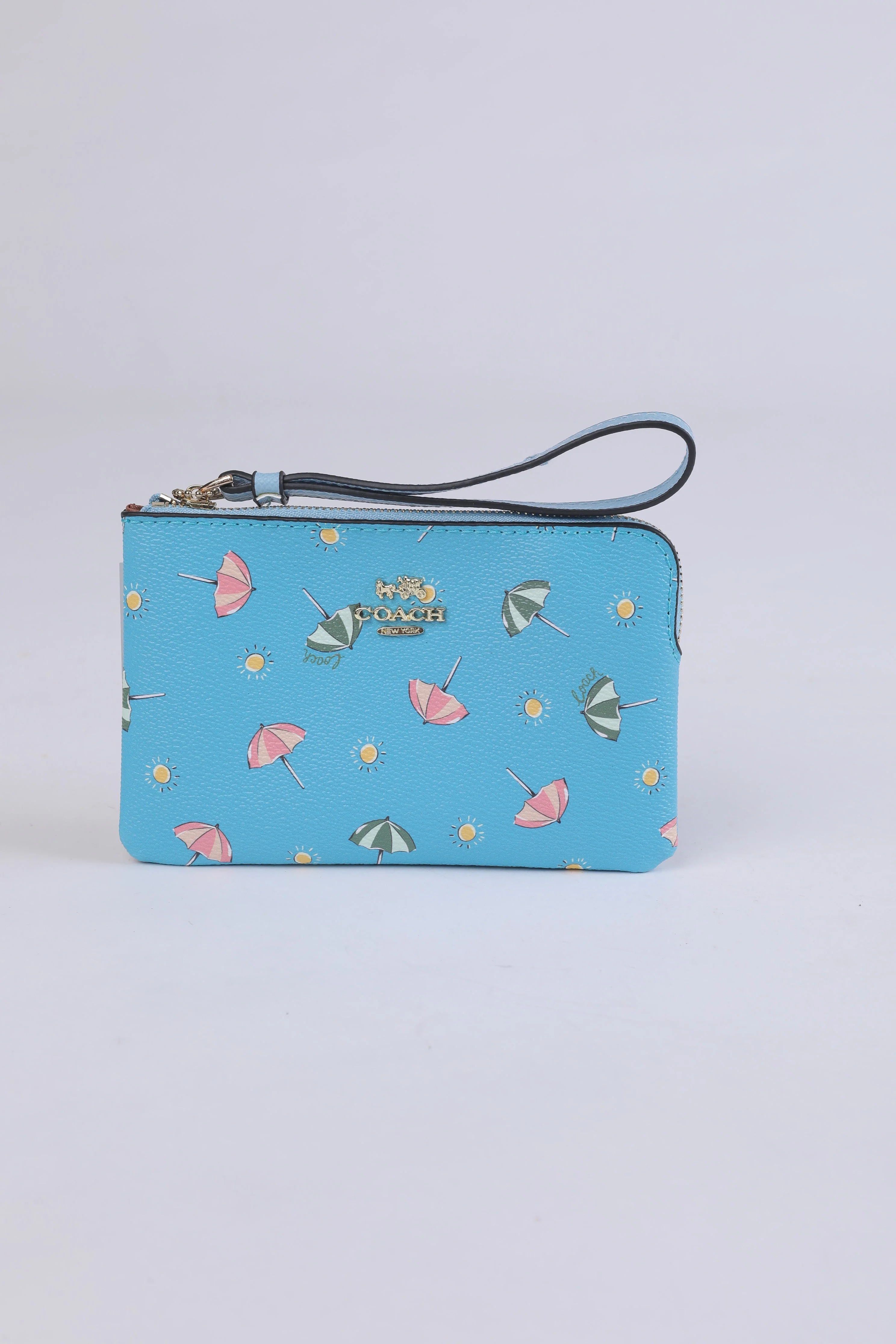 Coach Summer Umbrella Print Leather Wristlet - Image 3