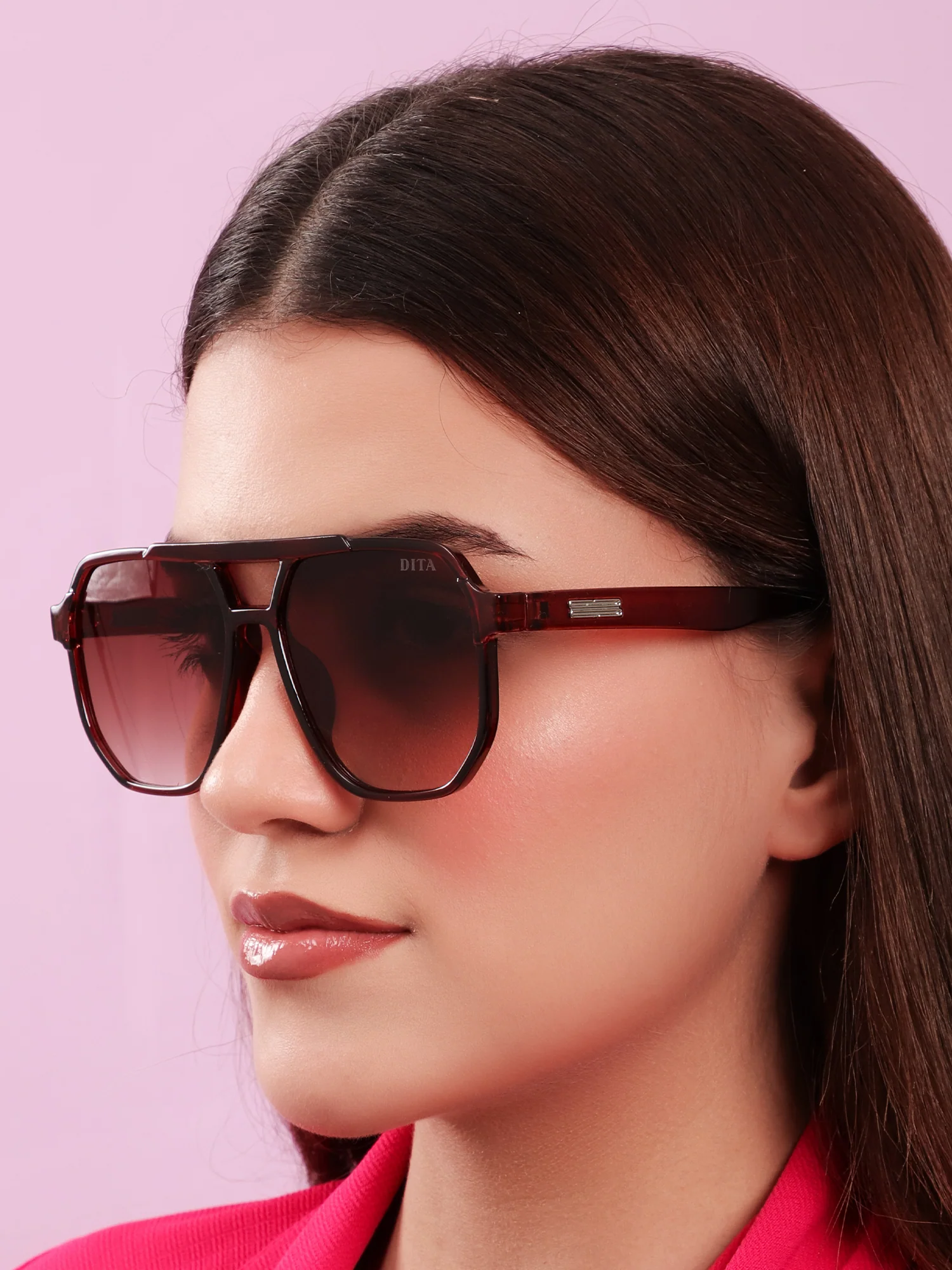 Crimson Fade Aviator Sunglasses - Image 6