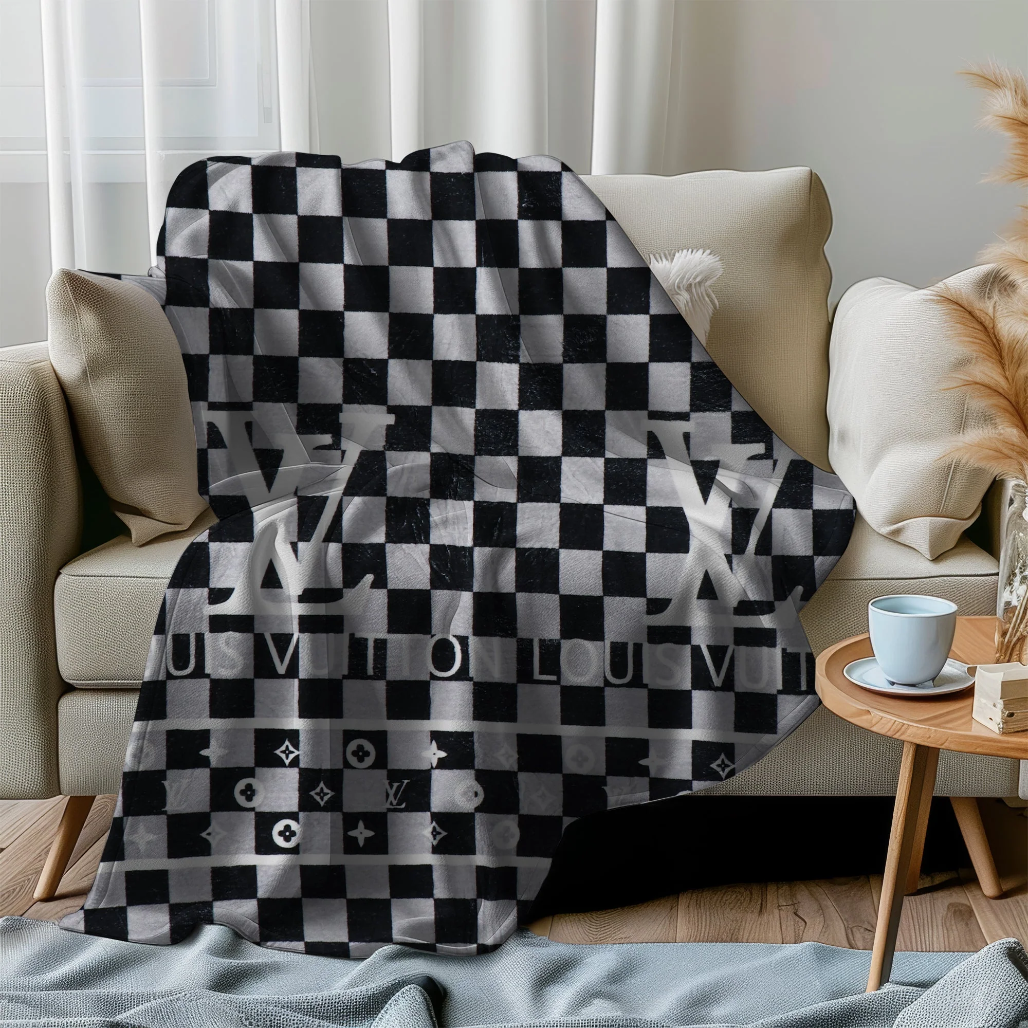 Damier Noir Throw AC Blanket - Image 3