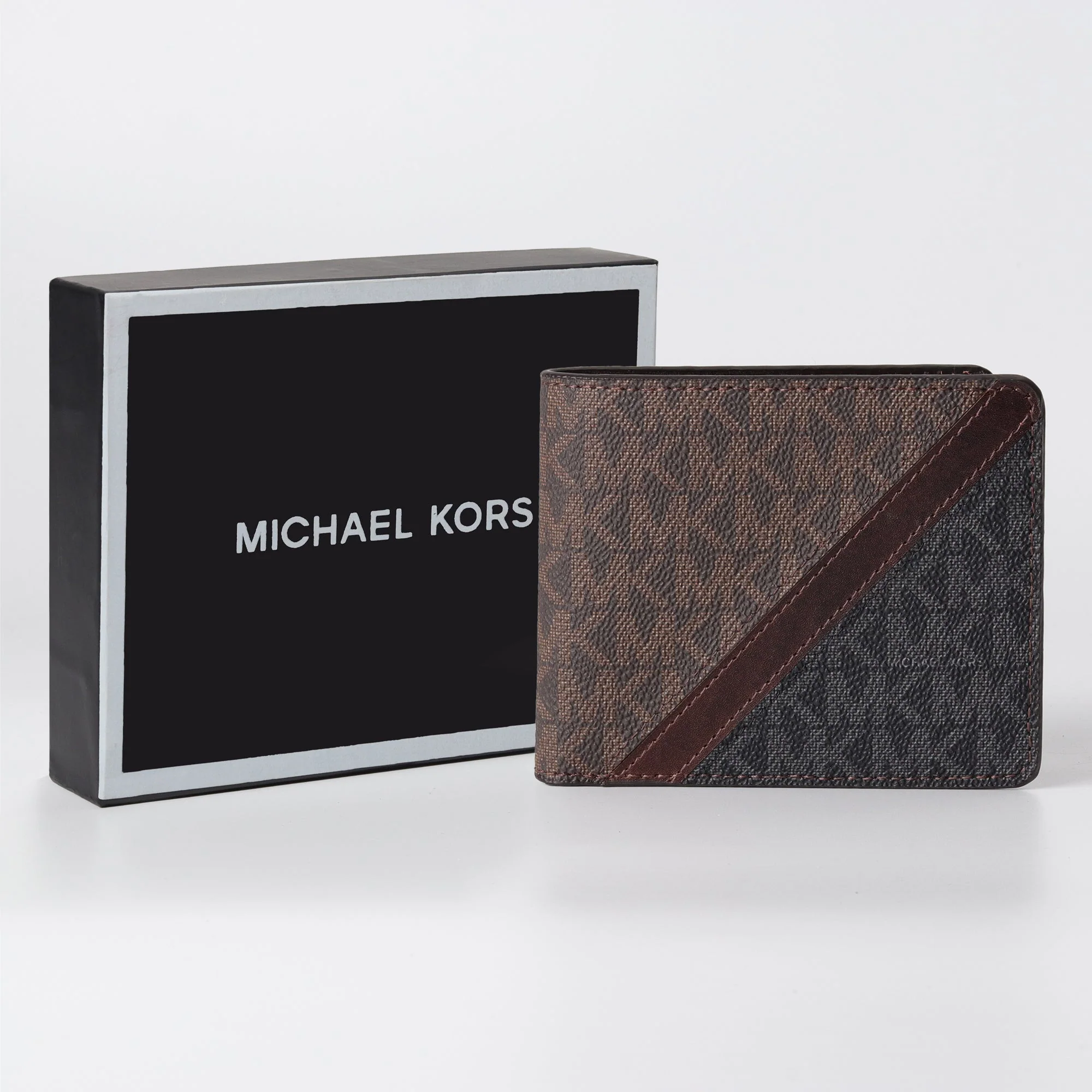 Diagonal Monogram Wallet in Brown & Black