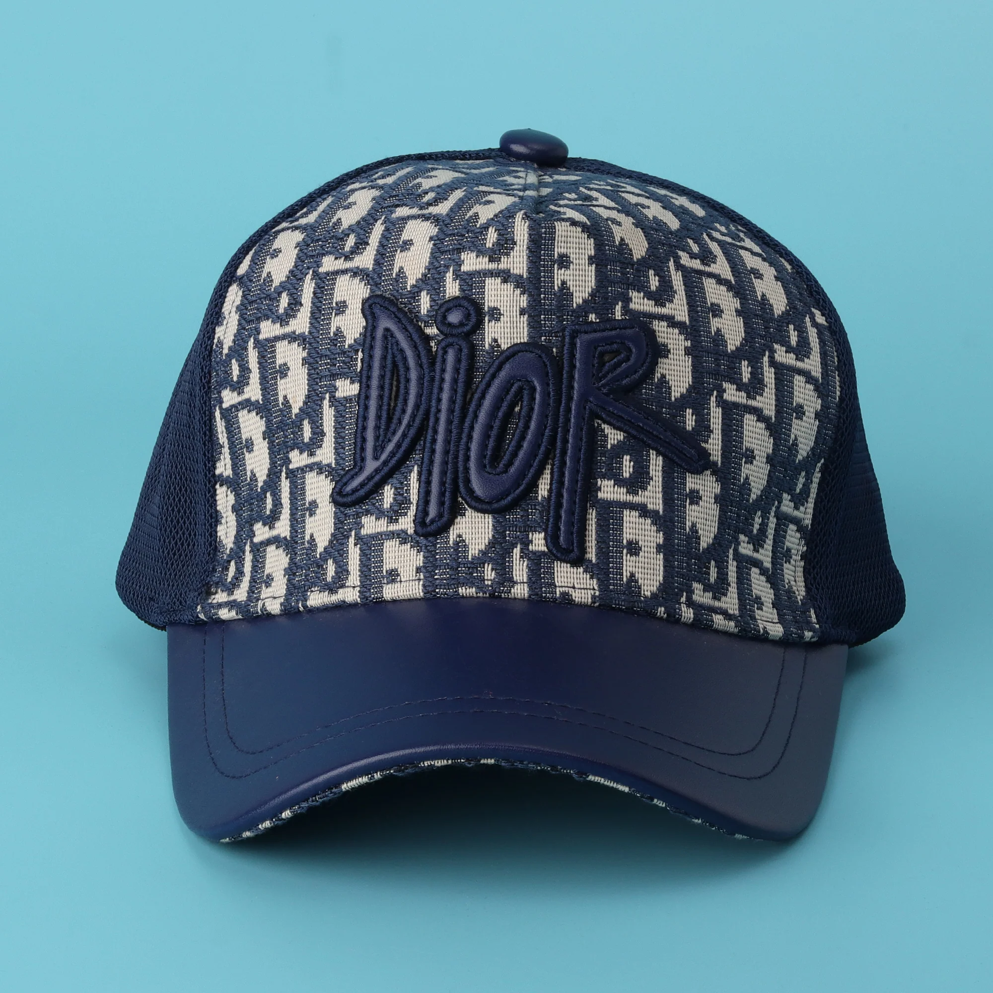 Dior Navy Monogram Mesh Cap