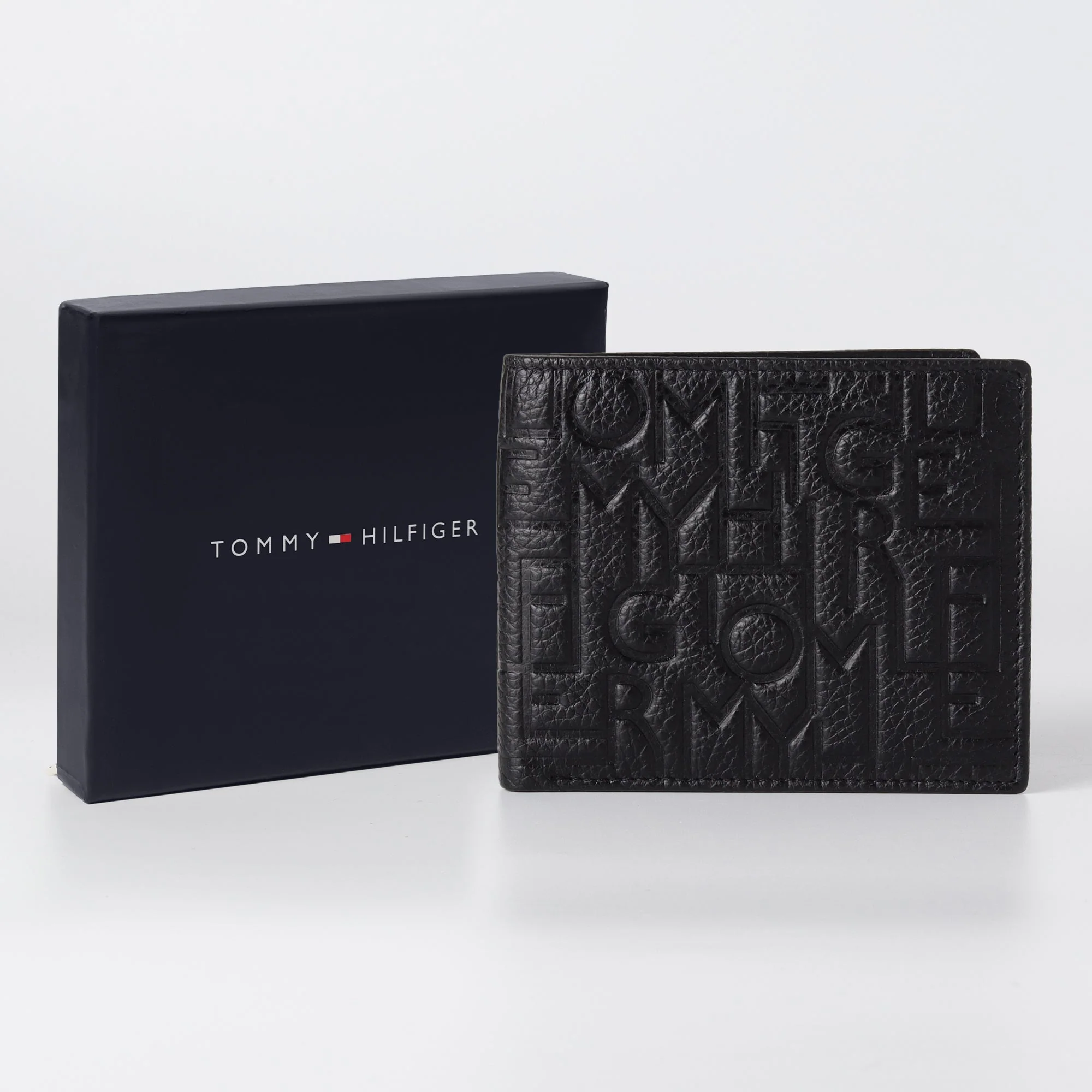 Embossed Monogram Wallet in Black