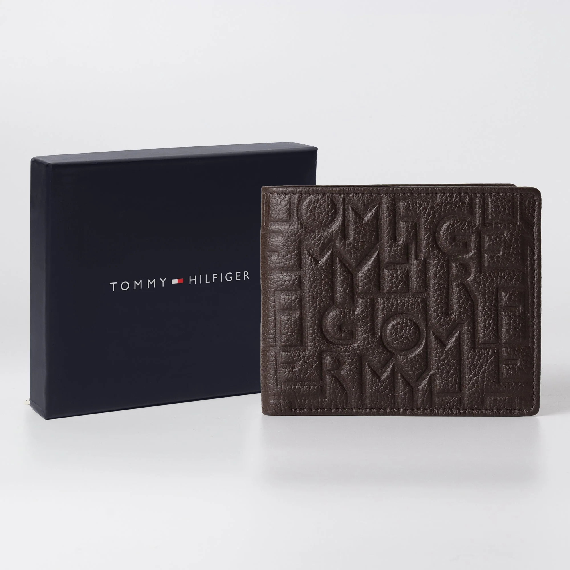 Embossed Monogram Wallet in Cocoa Brown