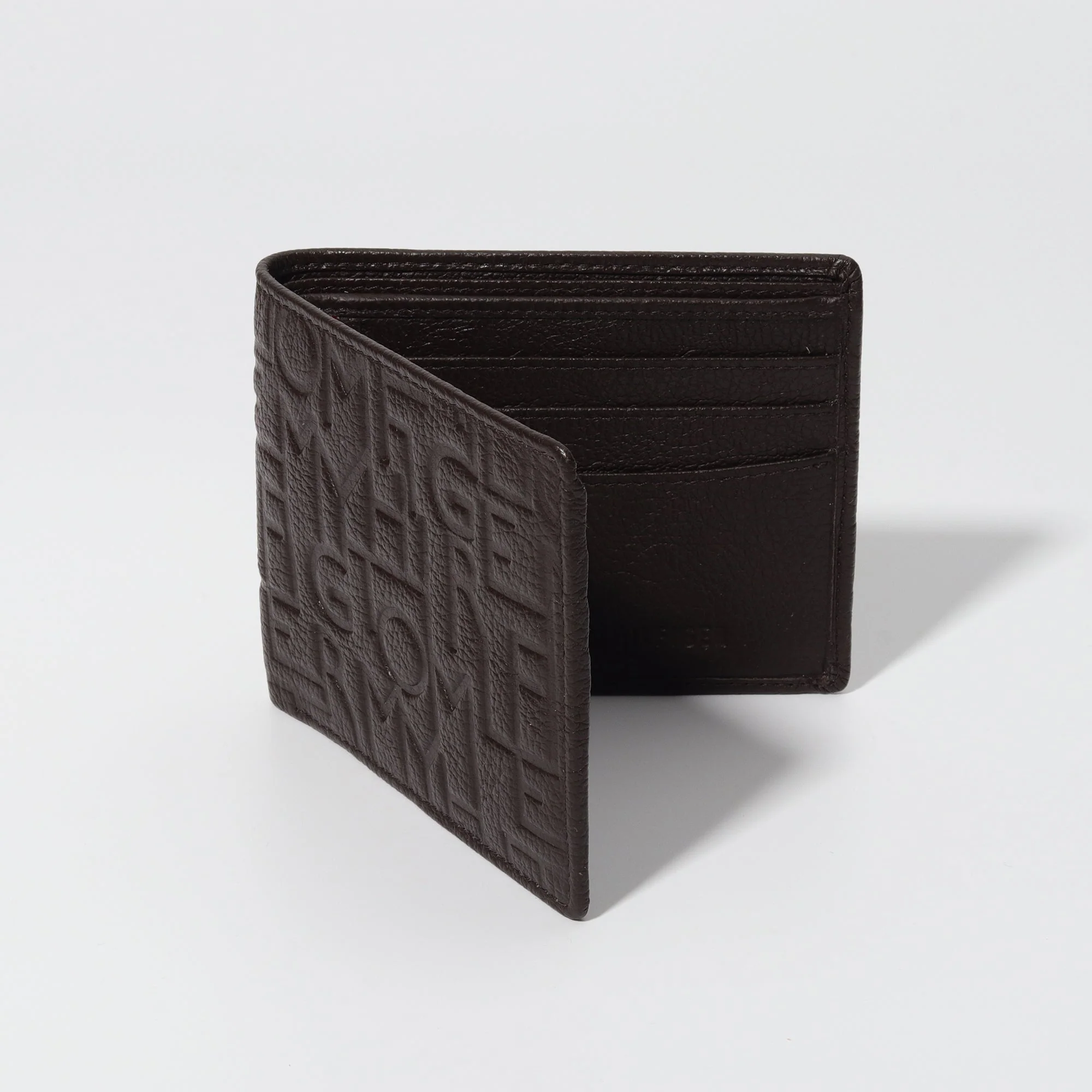 Embossed Monogram Wallet in Cocoa Brown - Image 4