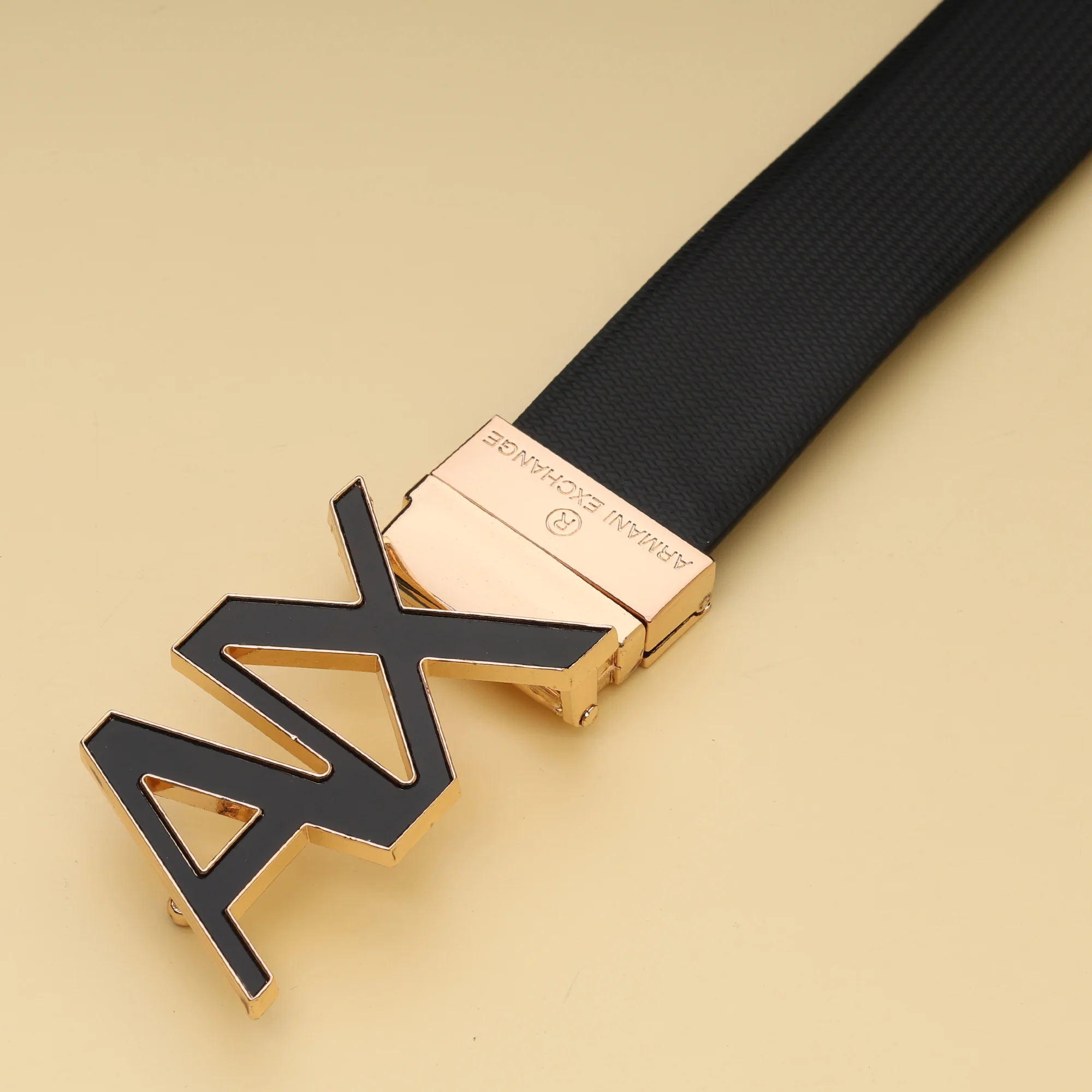 Exchange Gold AX Buckle Leather Belt