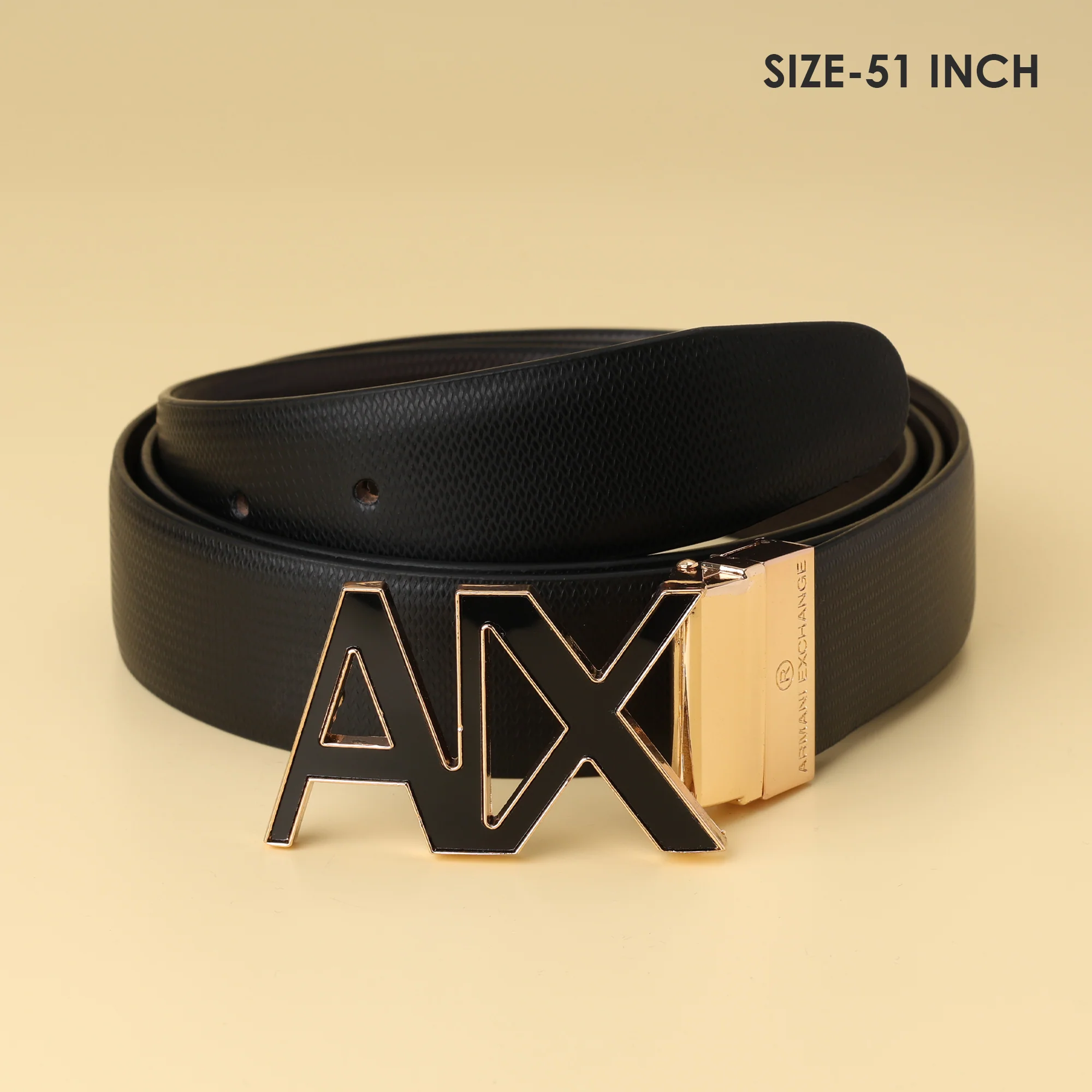 Exchange Gold AX Buckle Leather Belt - Image 3