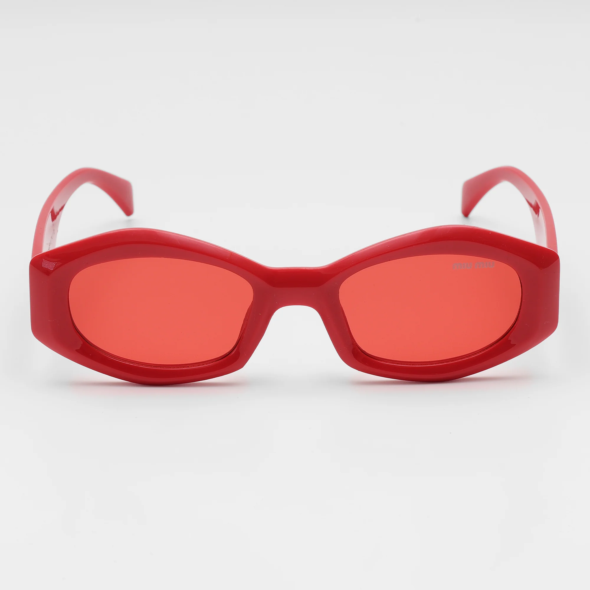 Fire Red Modern Oval Sunglasse - Image 4