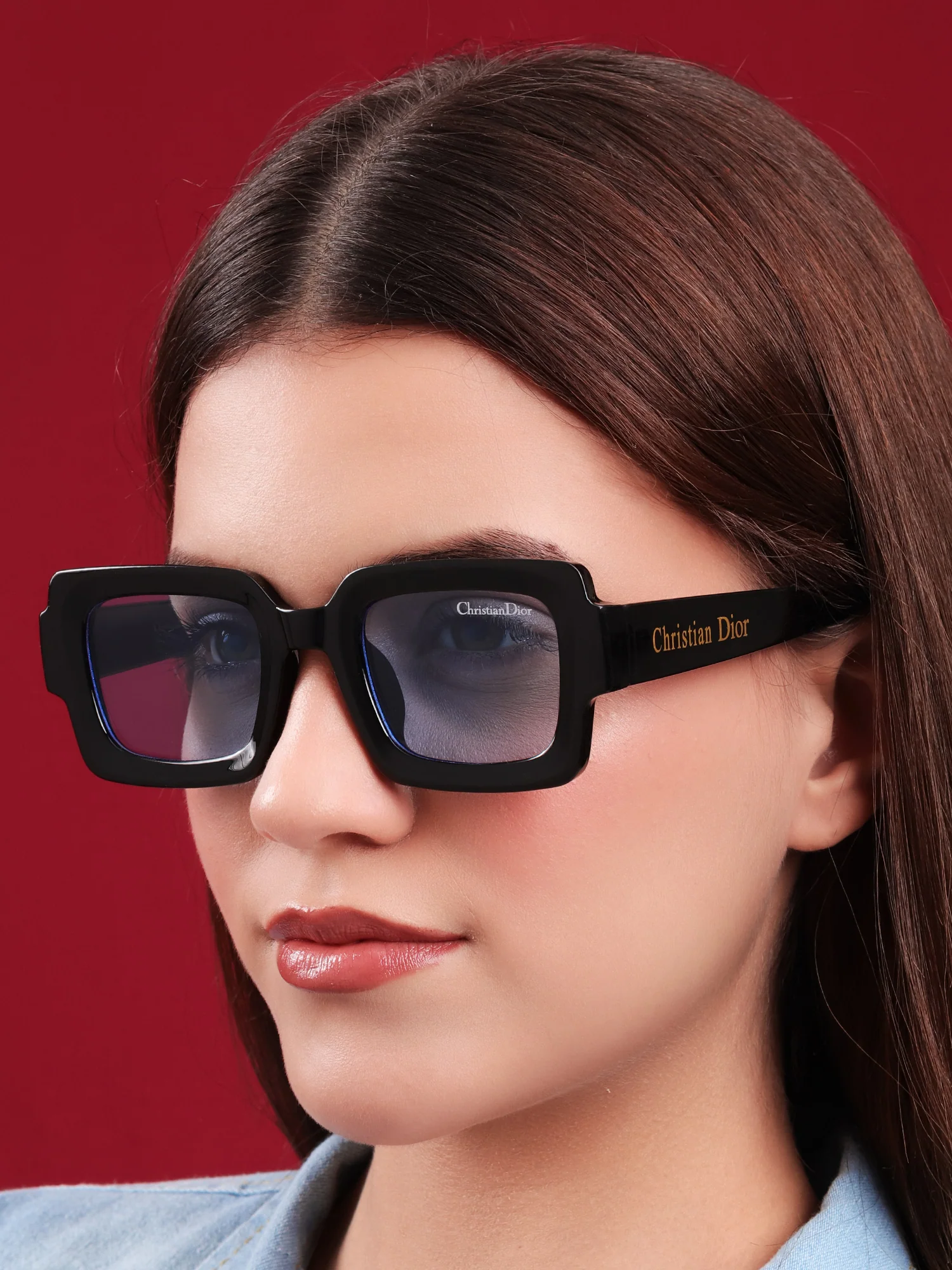 “Frosted Blue Statement” Square Sunglasses - Image 2