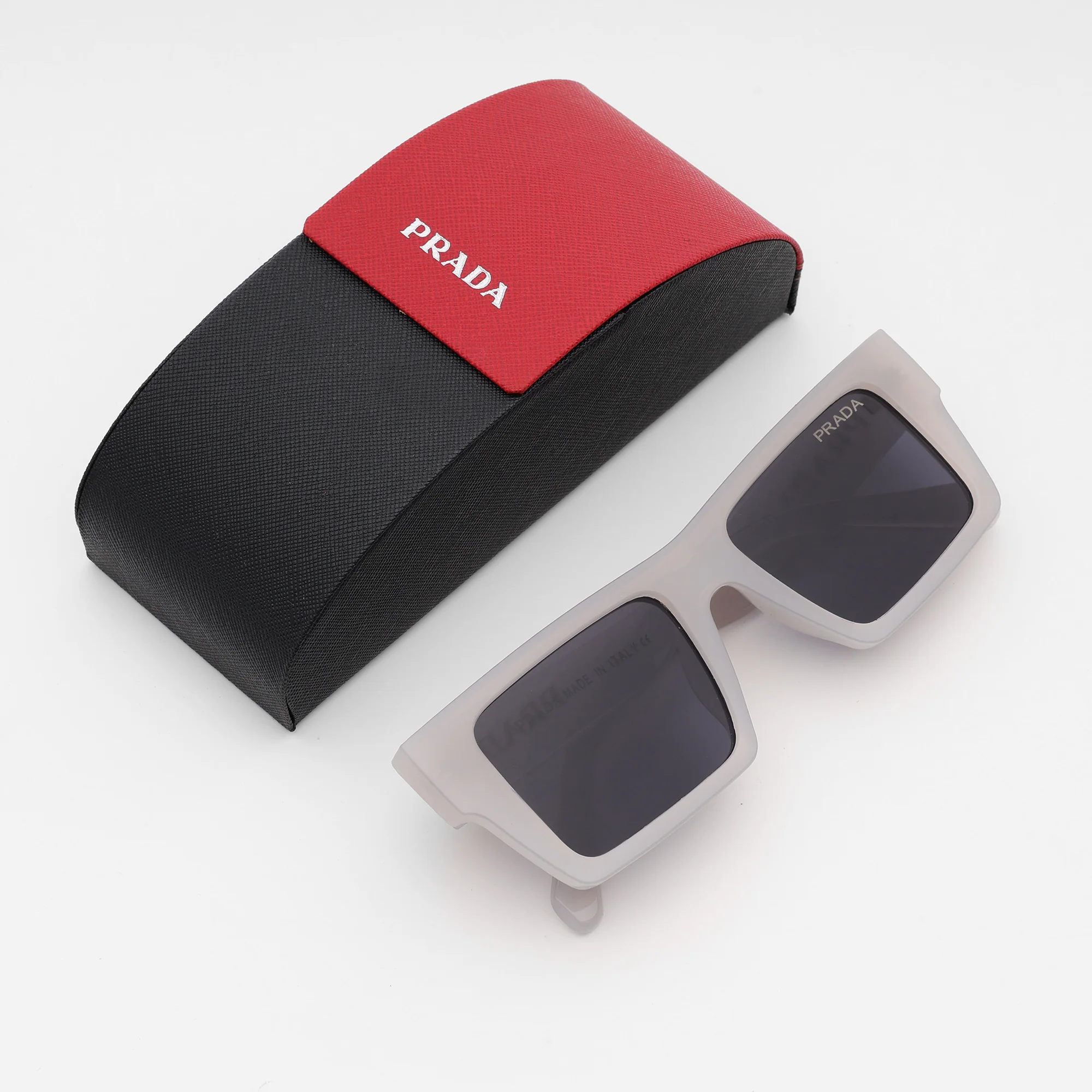Frosted Ivory Rectangle Sunglasses - Image 2