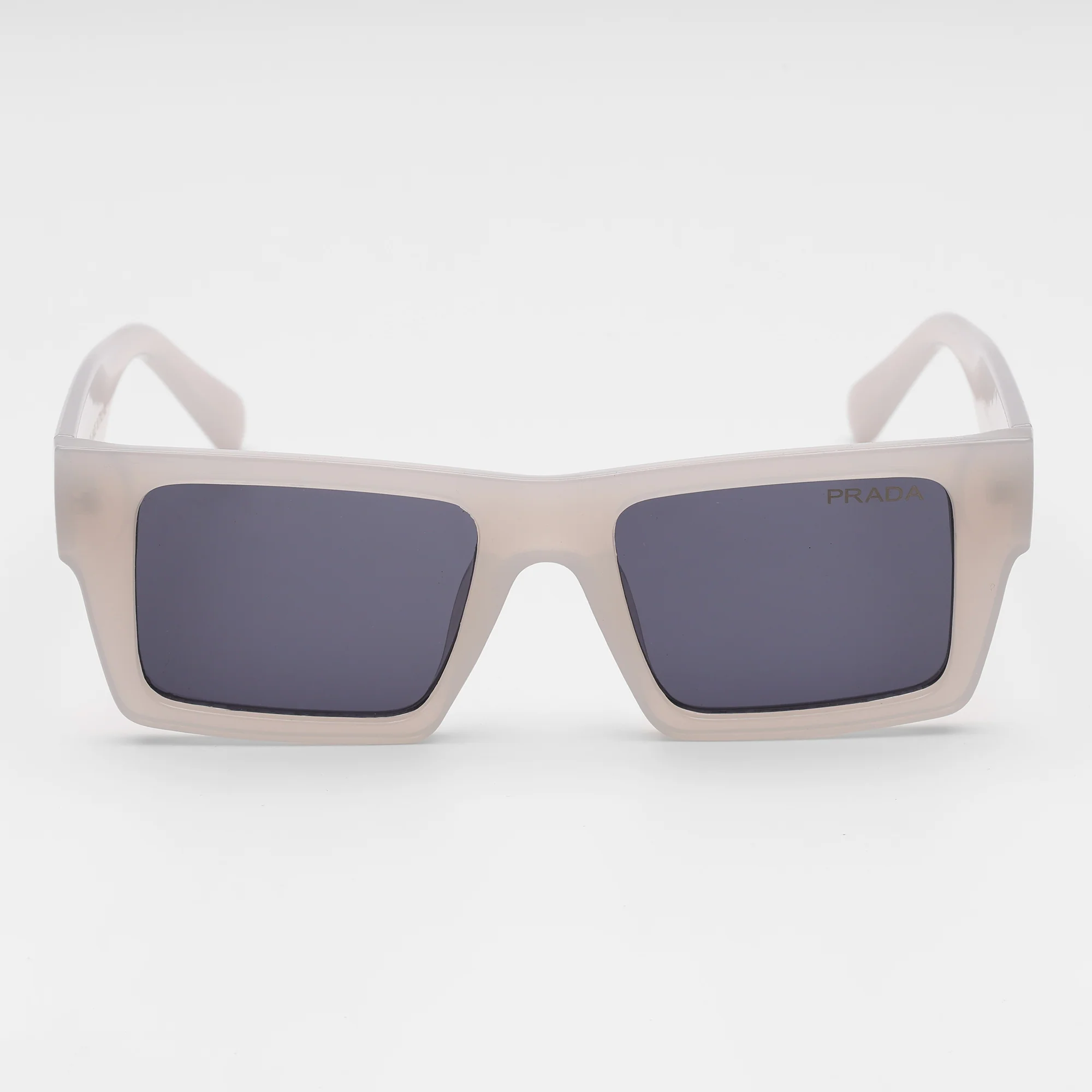 Frosted Ivory Rectangle Sunglasses - Image 5