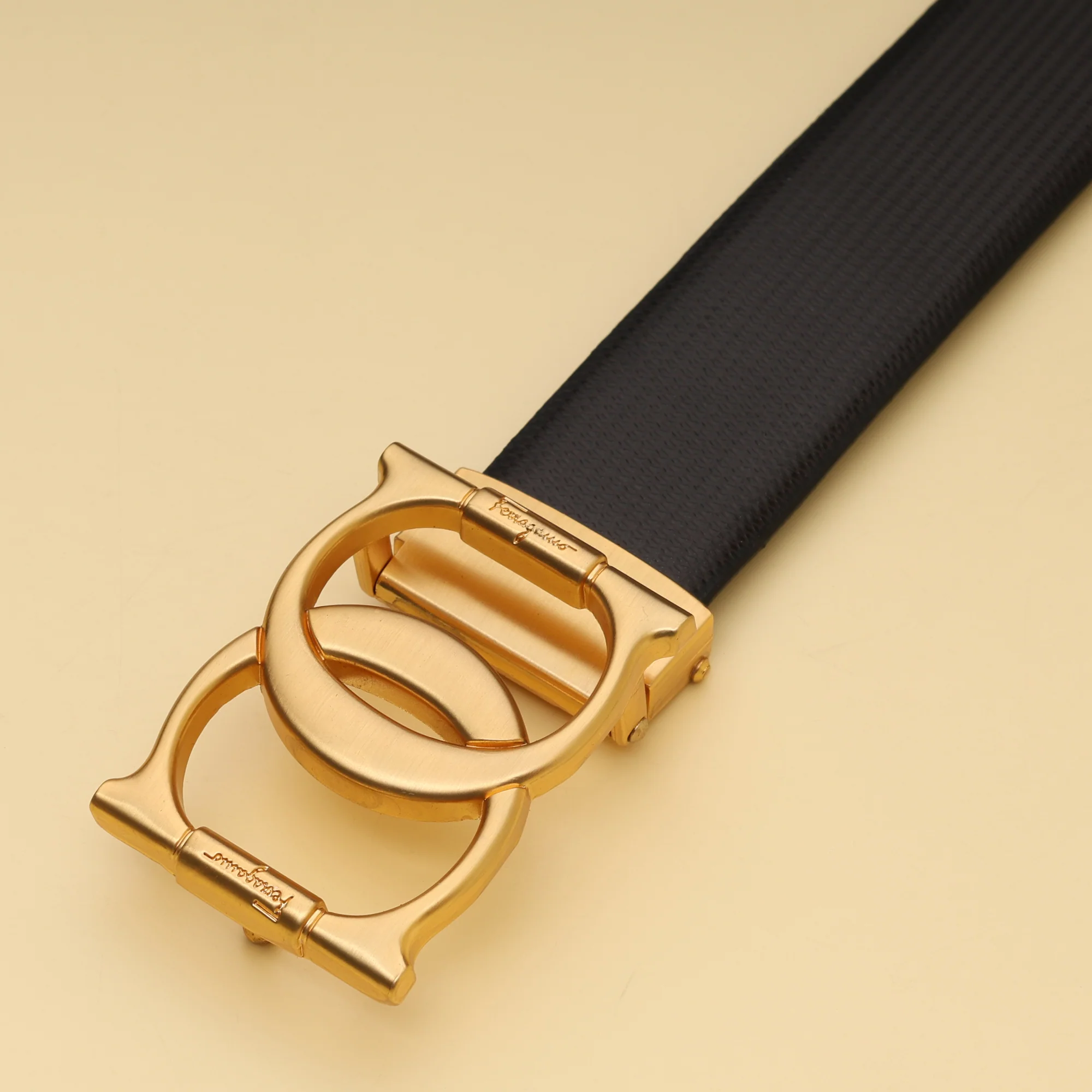 Gold Gancini Buckle Belt