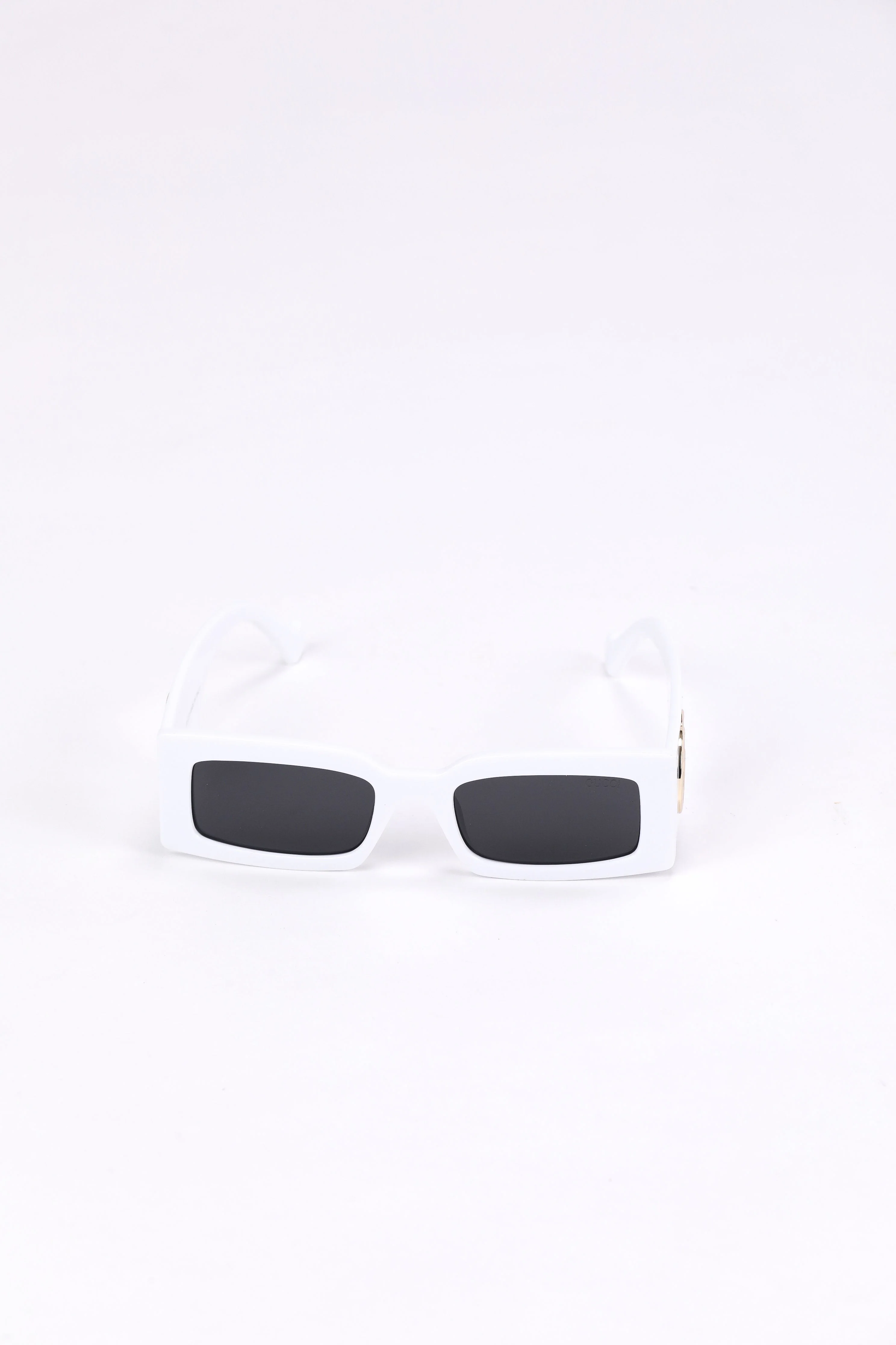 Gucci White Rectangle Sunglasses - Image 3