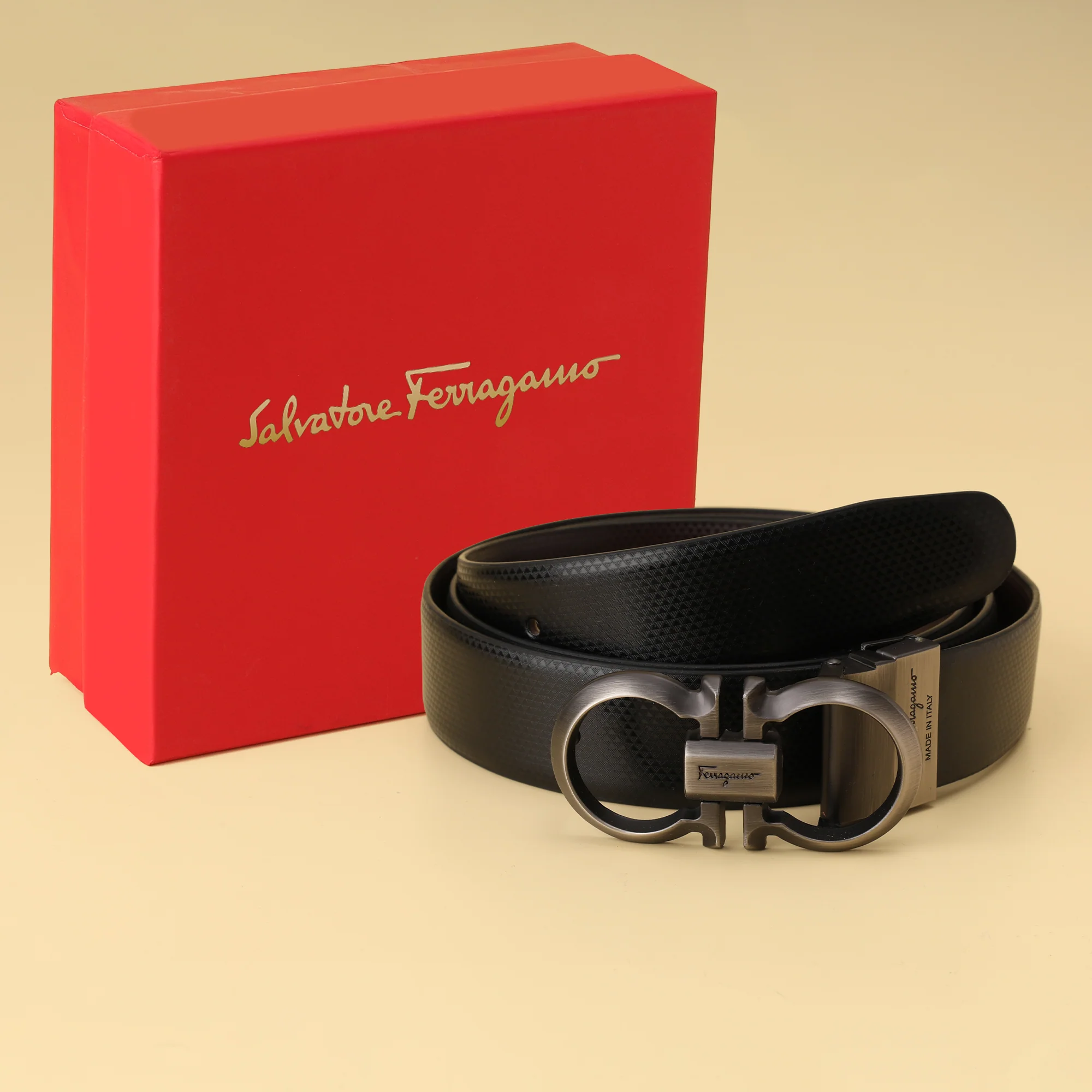 Gunmetal Icon Buckle Belt