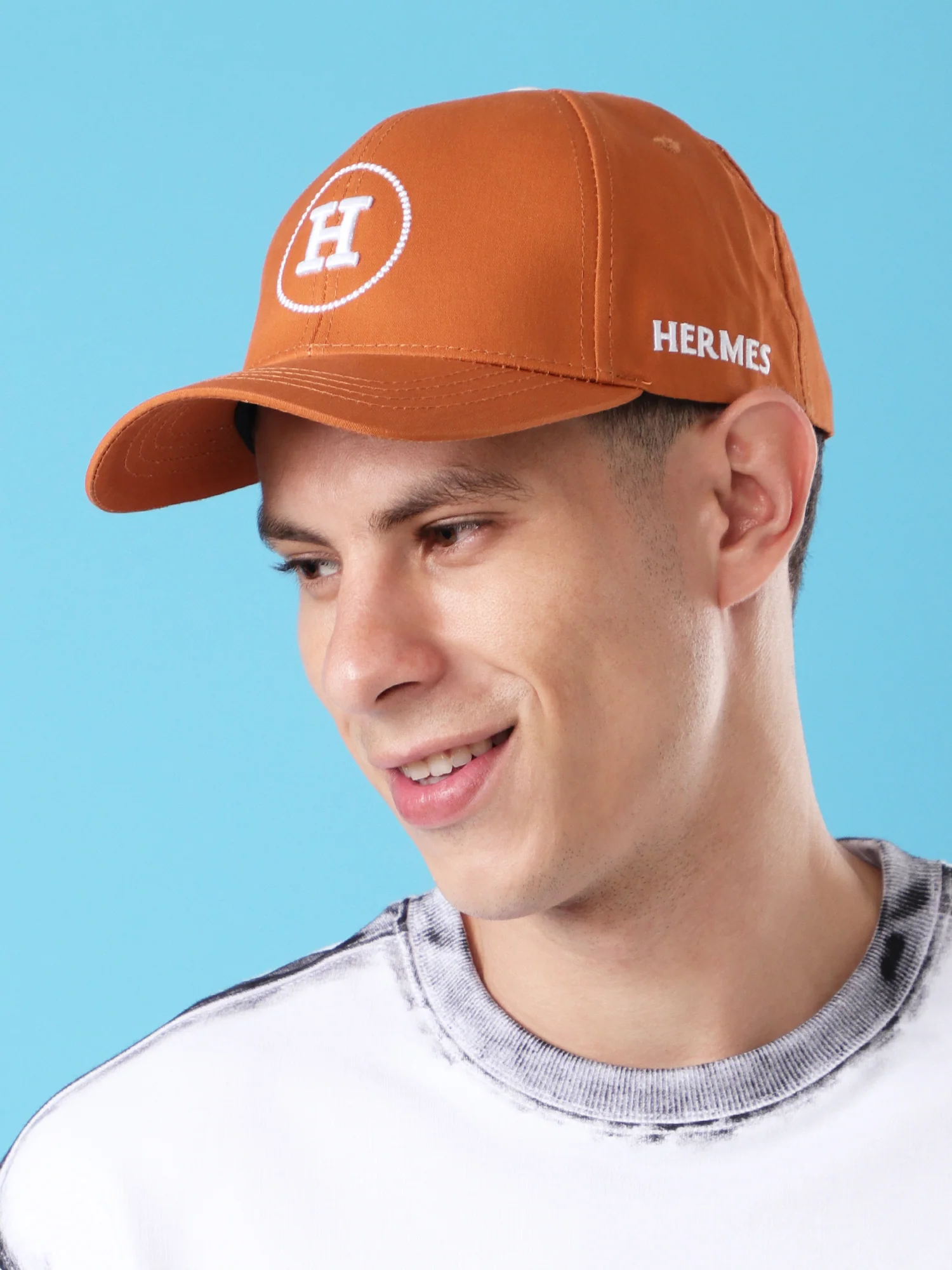 "H" Embroidered Cap – Rust Brown Edition - Image 2