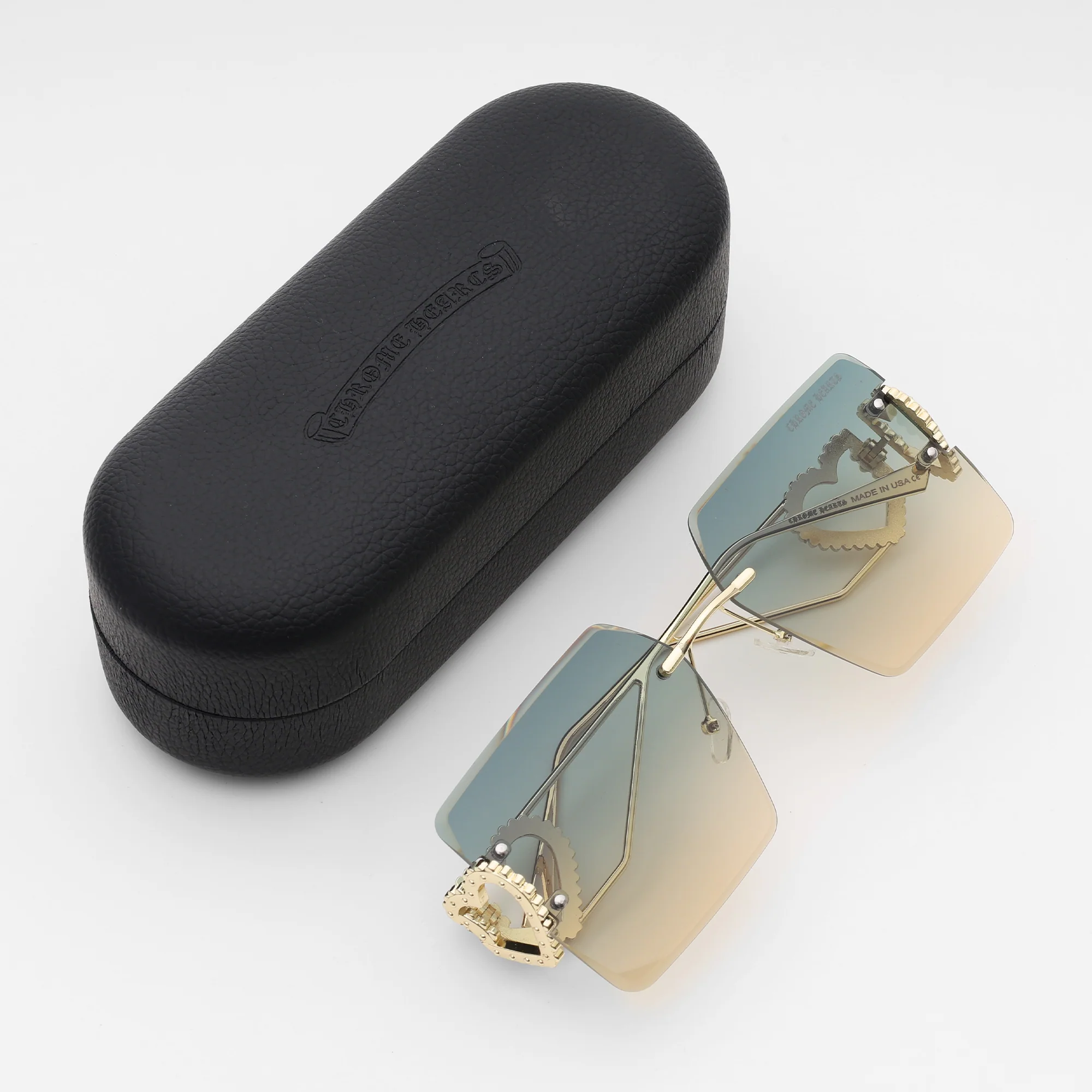 “Heart Luxe” Square Rimless Sunglasses
