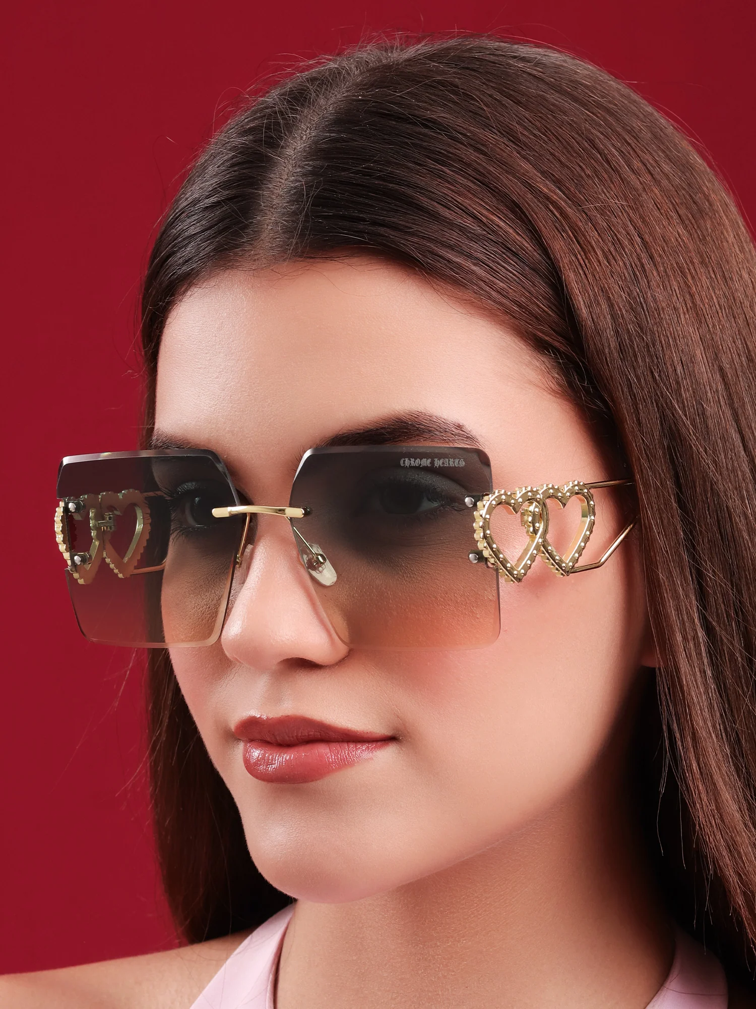 “Heart Luxe” Square Rimless Sunglasses - Image 6